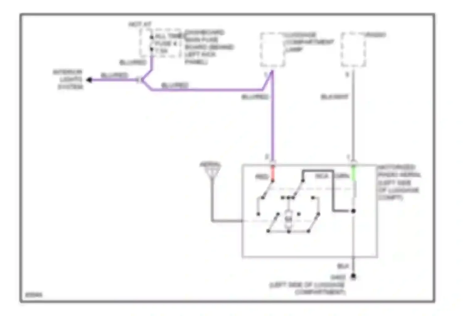 Wiring diagram hot at all times fuse 4 for Saab 900 II (1993-1998) (1 of 1)