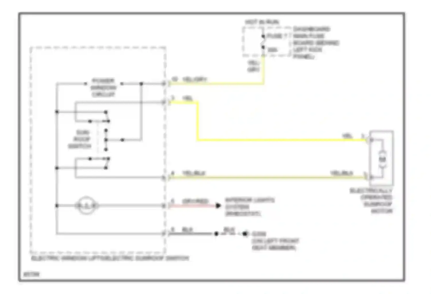 Wiring diagram power window circuit for Saab 900 II (1993-1998) (1 of 1)