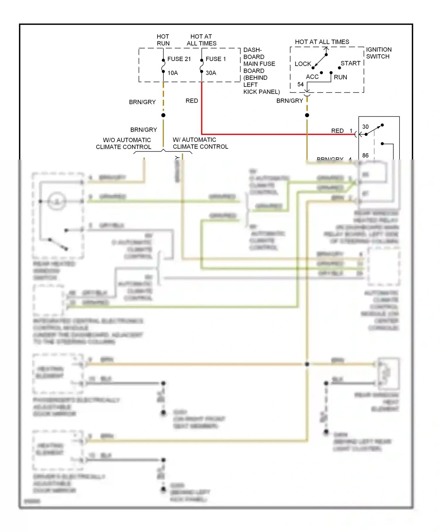 Wiring diagram red for Saab 900 II (1993-1998) (5 of 32)