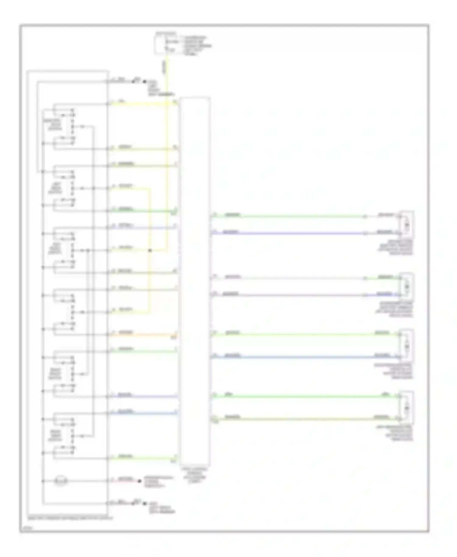 Wiring diagram right rear switch for Saab 900 II (1993-1998) (2 of 2)