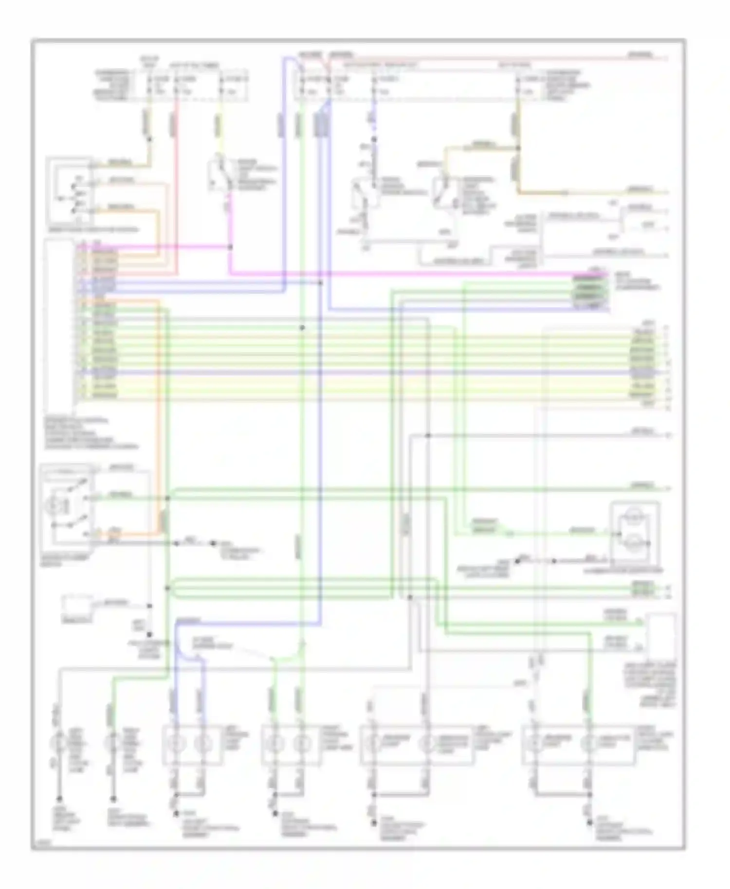 Wiring diagram w/ side marker light only interior lights system for Saab 900 II (1993-1998) (1 of 1)
