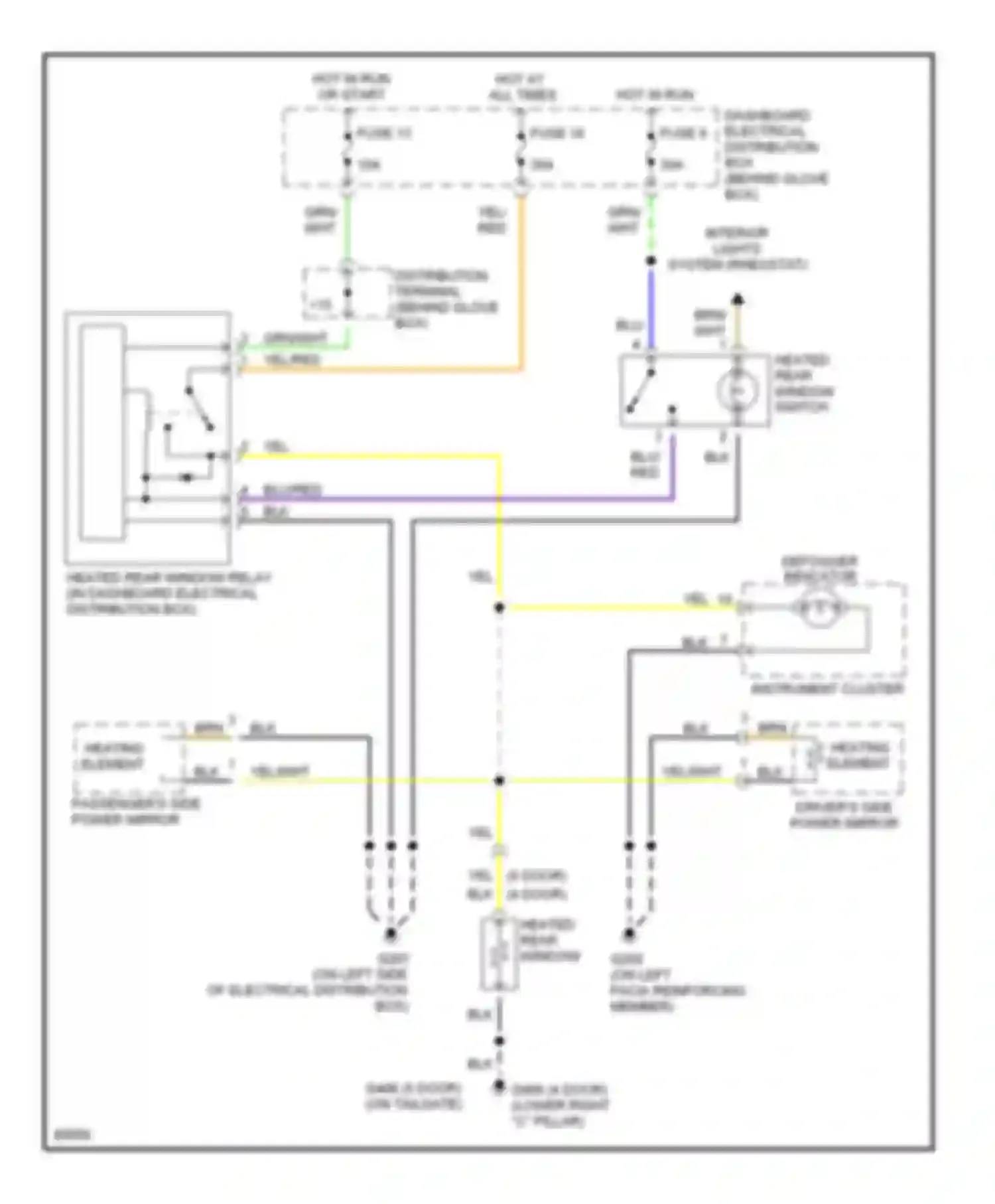 9000 Saab I facelift (1991-1998): Defogger circuit, without auto a/c