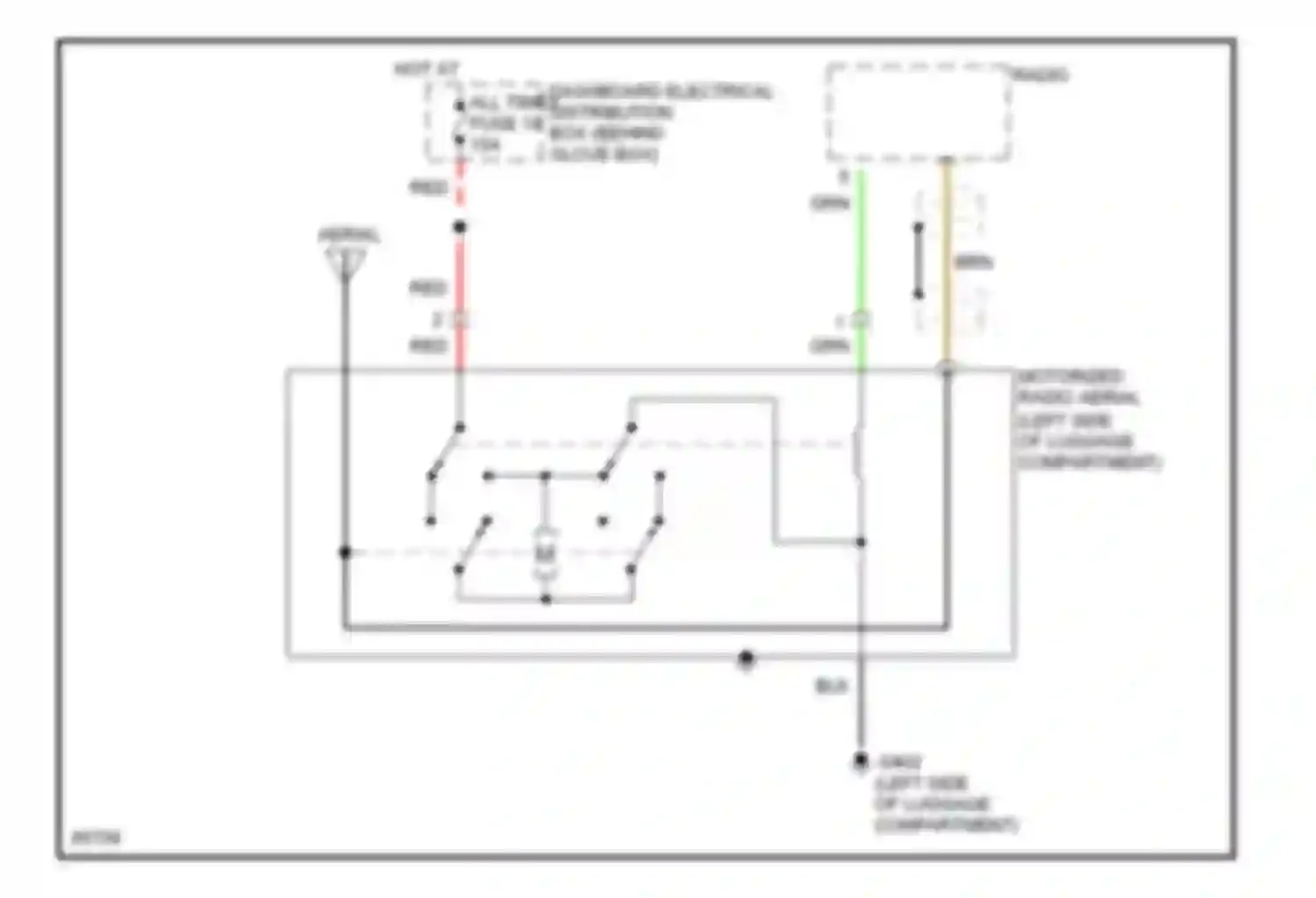 9000 Saab I facelift (1991-1998): Power antenna circuit