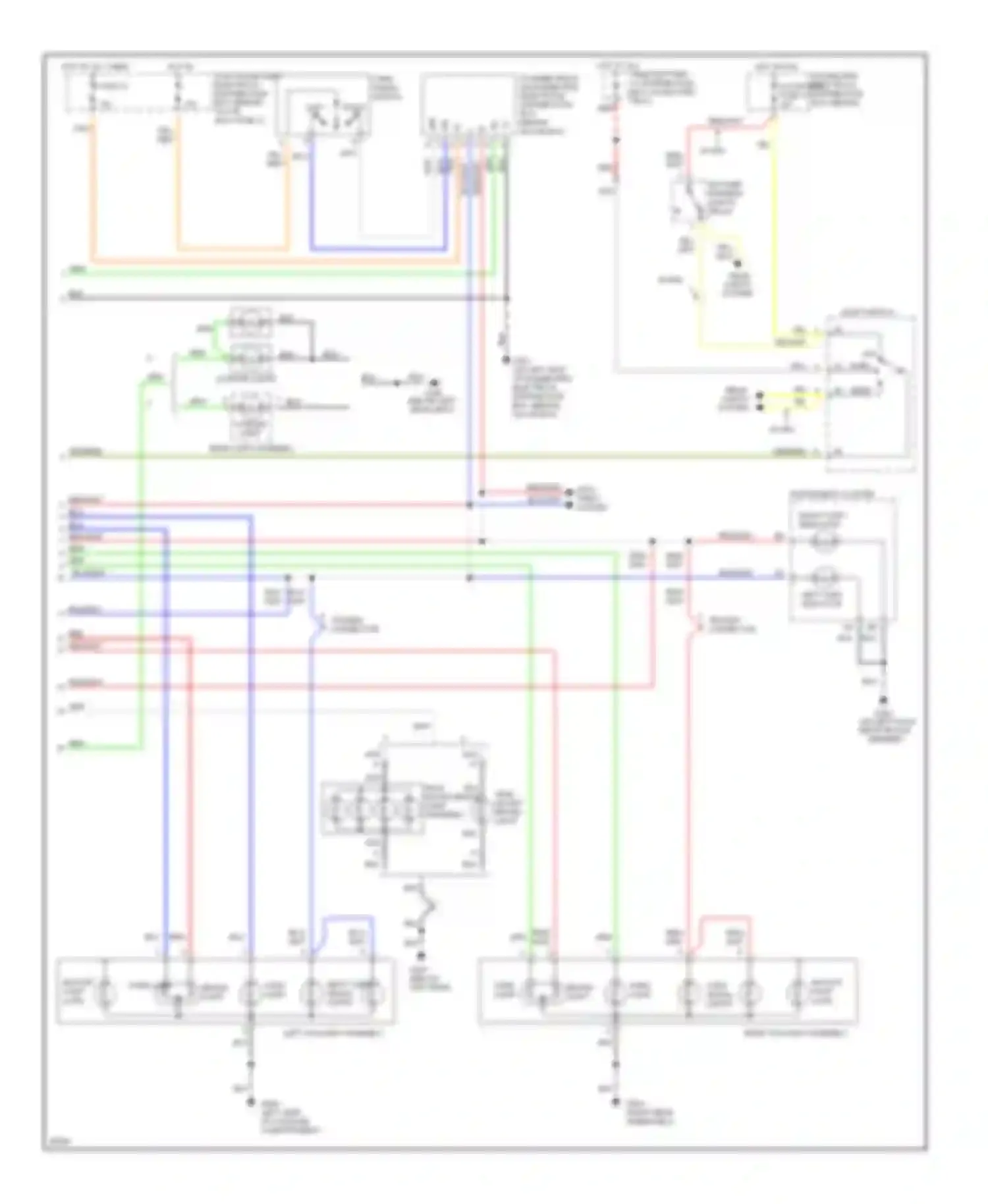 Wiring diagram daytime running lights relay for Saab 9000 I facelift (1991-1998) (1 of 2)