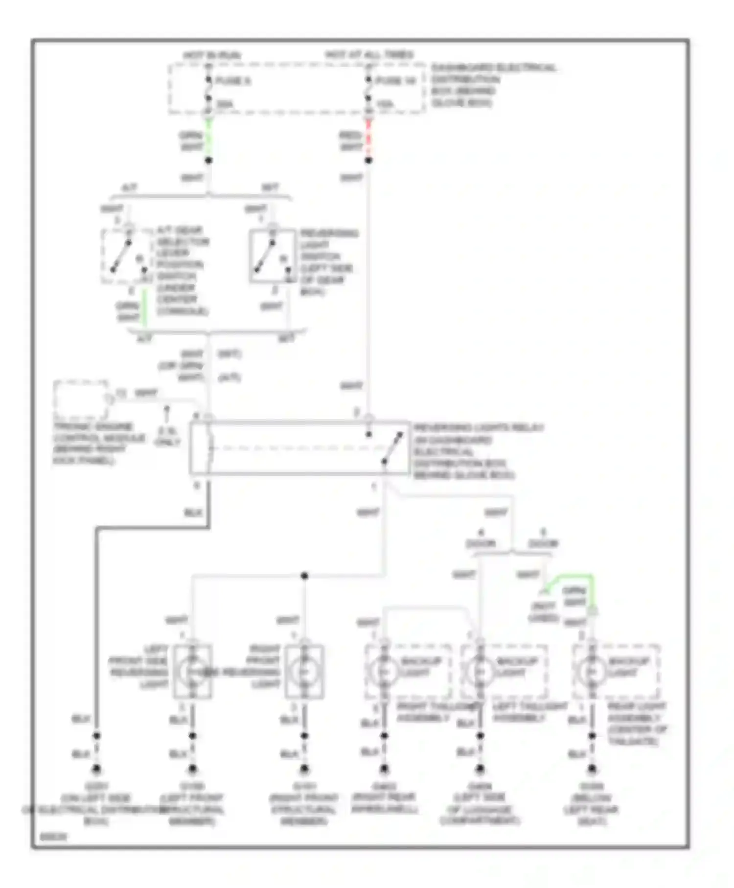 Wiring diagram fuse 16 for Saab 9000 I facelift (1991-1998) (3 of 7)