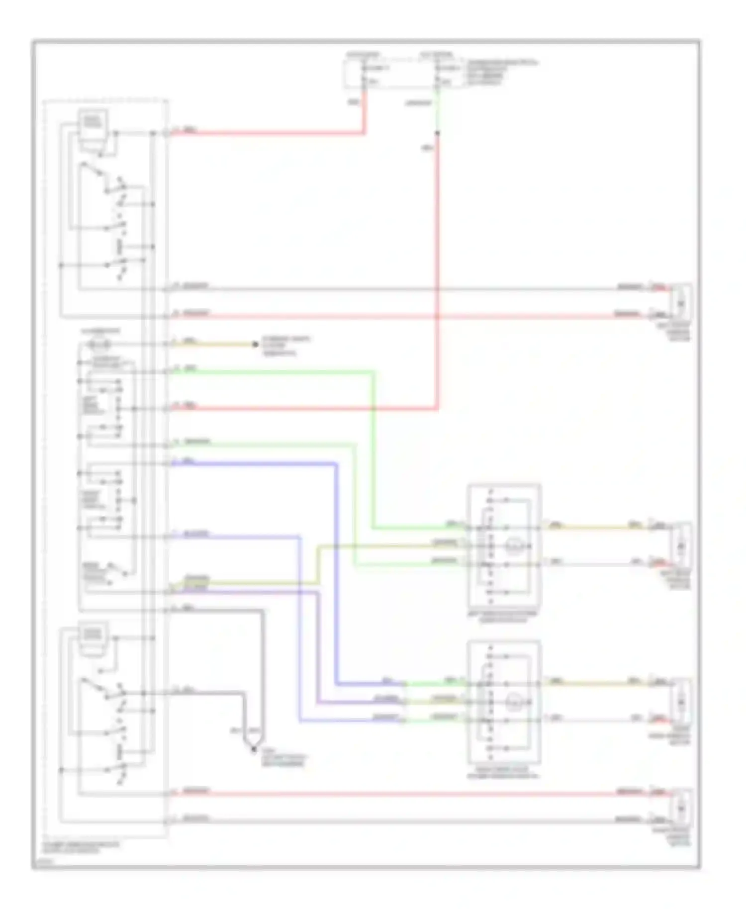 Wiring diagram left front window motor for Saab 9000 I facelift (1991-1998) (1 of 1)