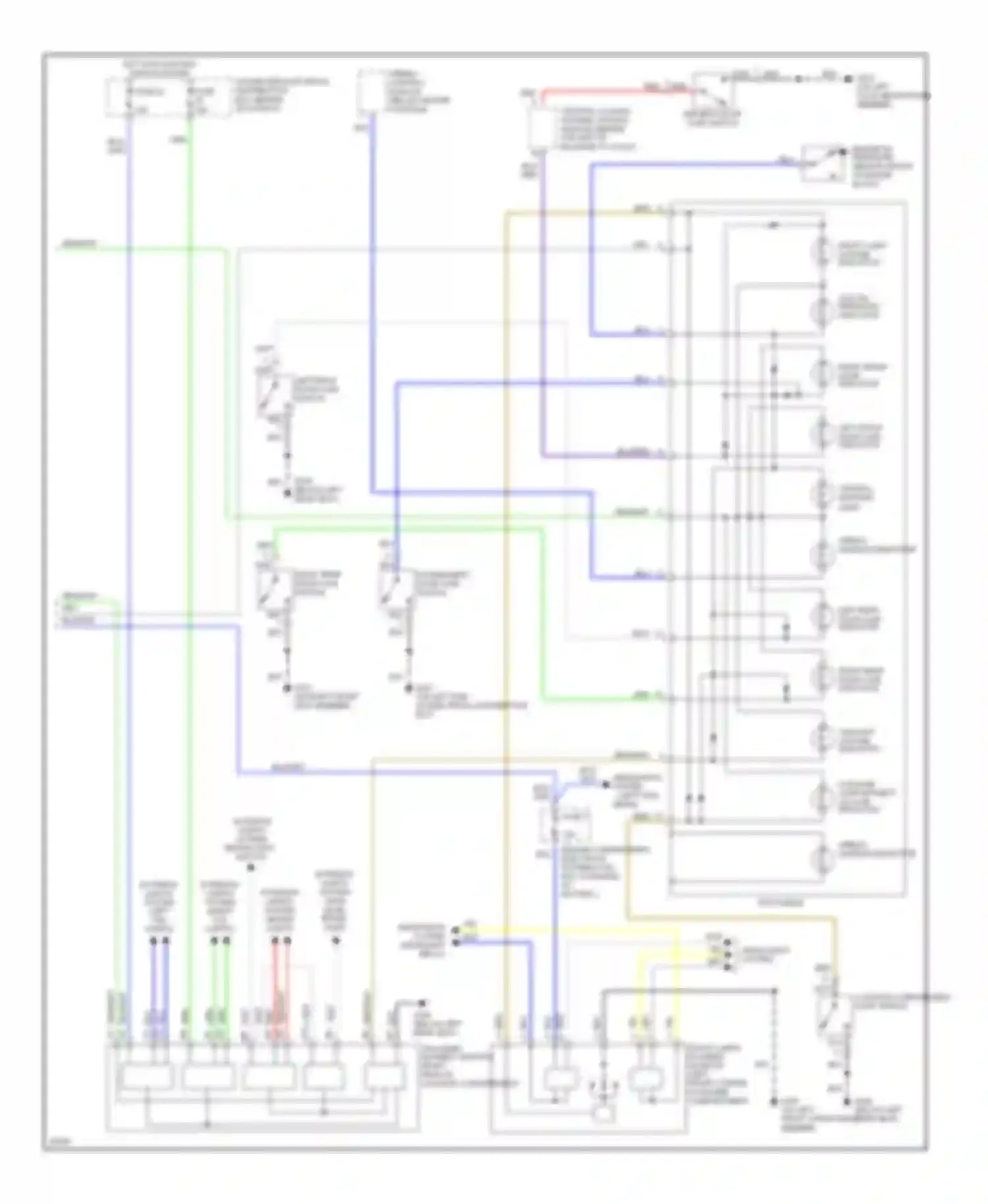 Wiring diagram right rear door ajar indicator for Saab 9000 I facelift (1991-1998) (1 of 1)