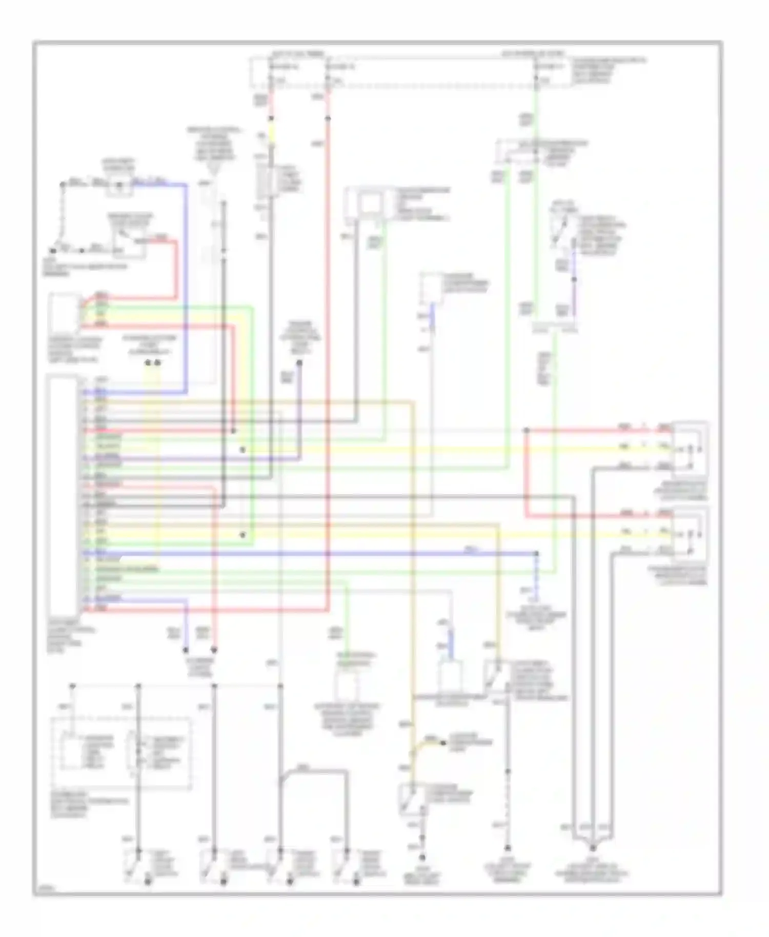 Wiring diagram seatbelt/ ignition key warning relay for Saab 9000 I facelift (1991-1998) (1 of 3)
