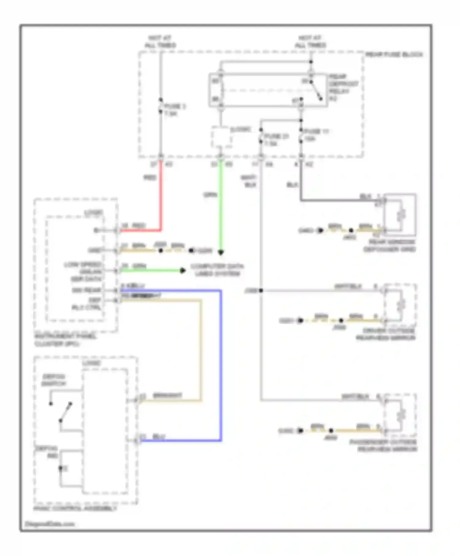 Wiring diagram defog ind for Saturn Astra I (2008-2009) (1 of 1)