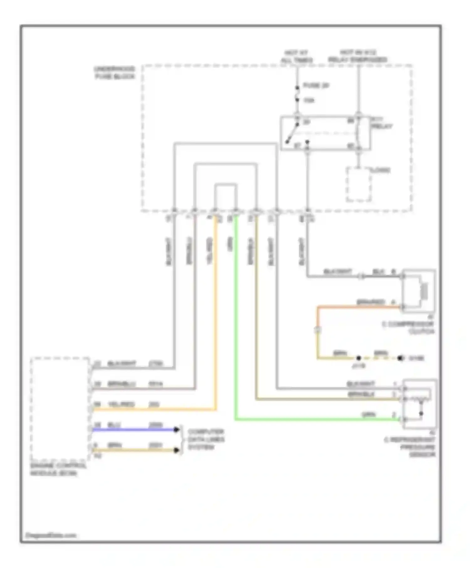 Wiring diagram fuse 20 for Saturn Astra I (2008-2009) (1 of 3)