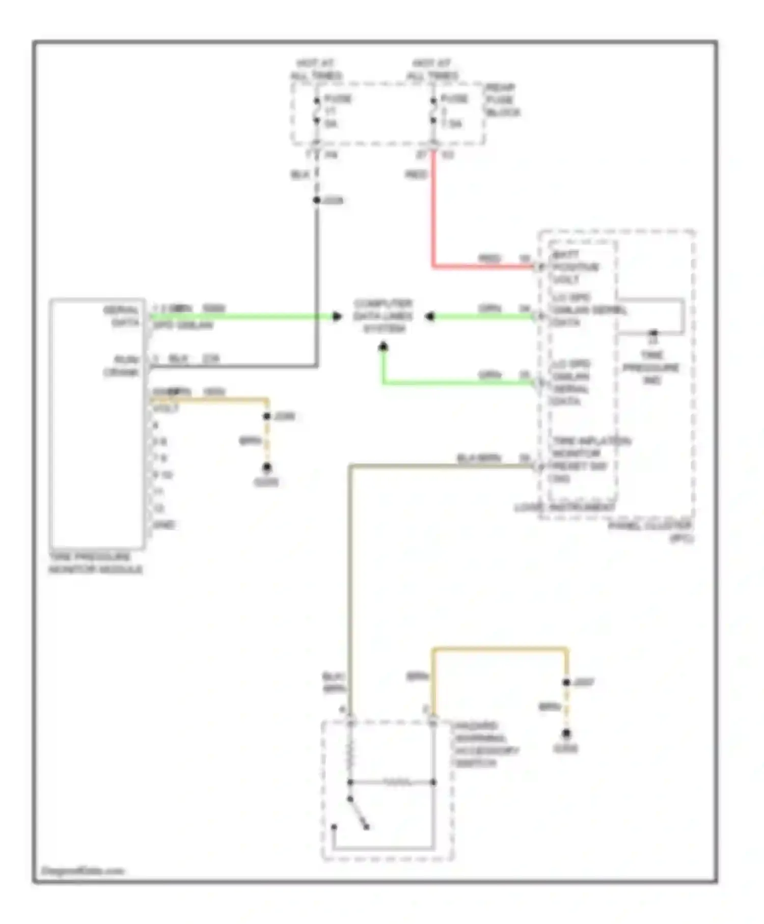 Wiring diagram hot at all times for Saturn Astra I (2008-2009) (32 of 34)