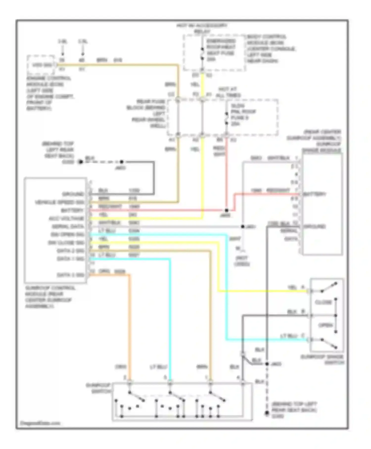 Wiring diagram hot at all times for Saturn Aura I (2006-2010) (54 of 66)