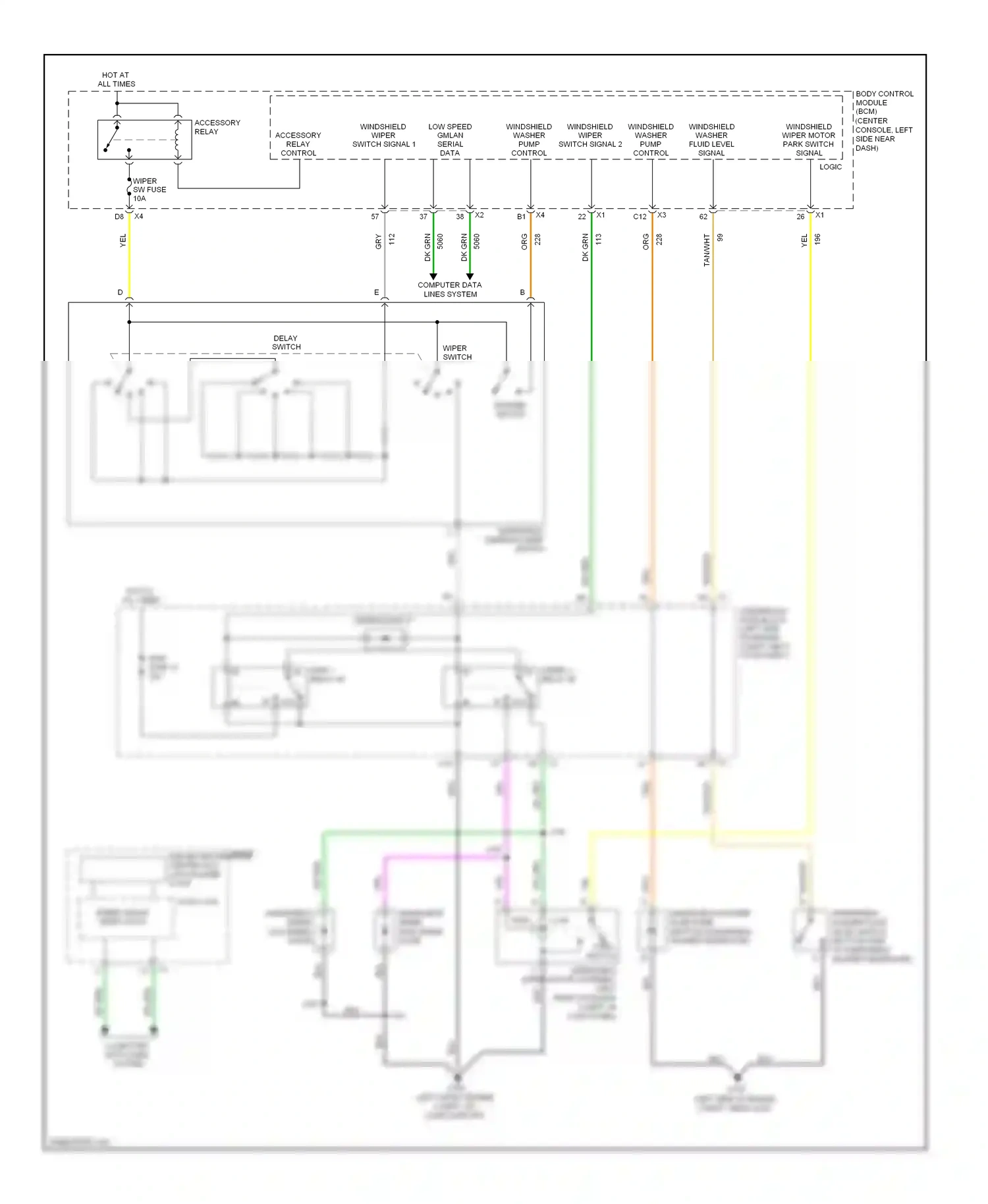 Saturn Aura I (2006-2010) windshield washer fluid pump wiring diagram  (2 of 2)