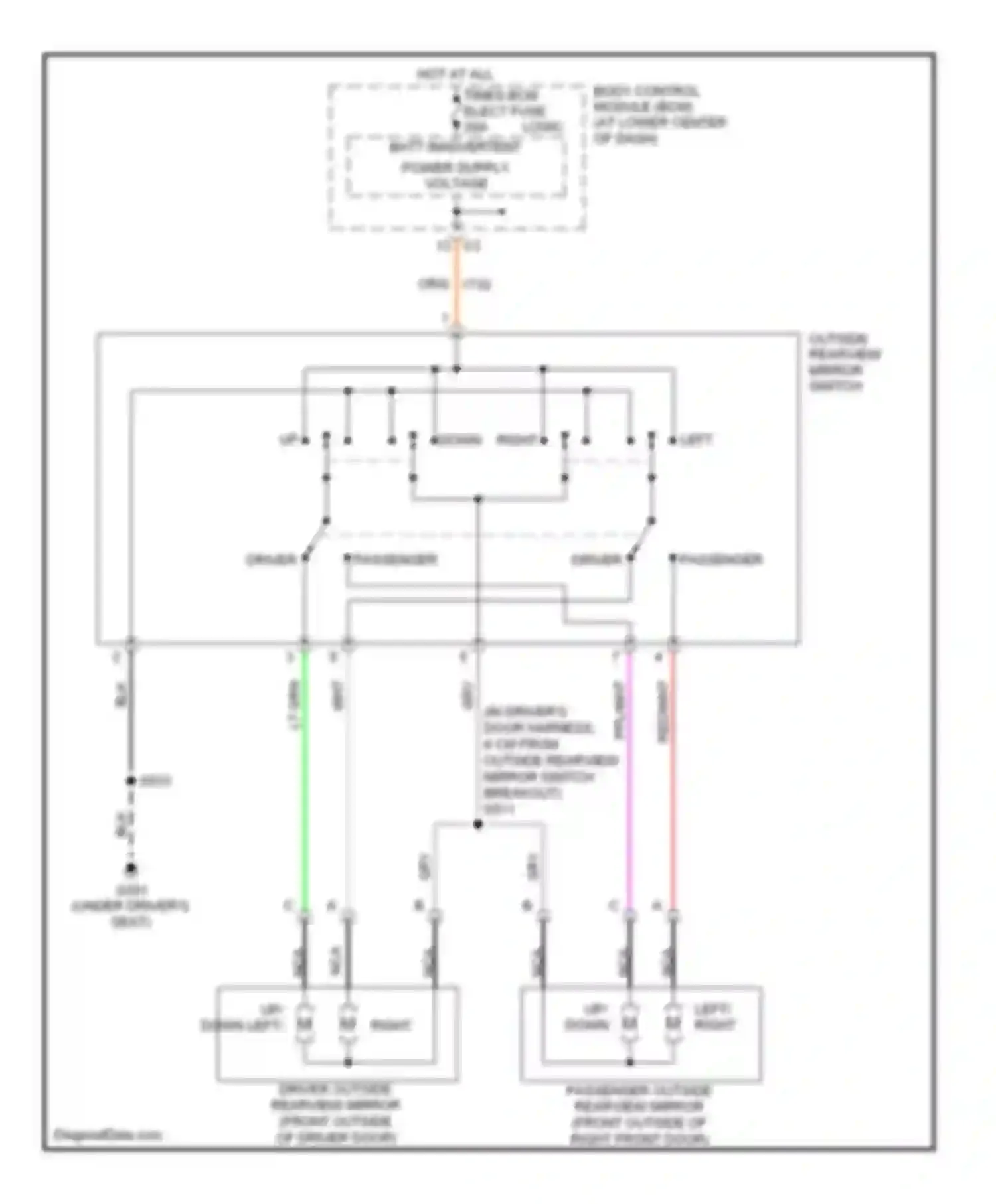 ION Saturn I (2003-2007): Power mirrors circuit
