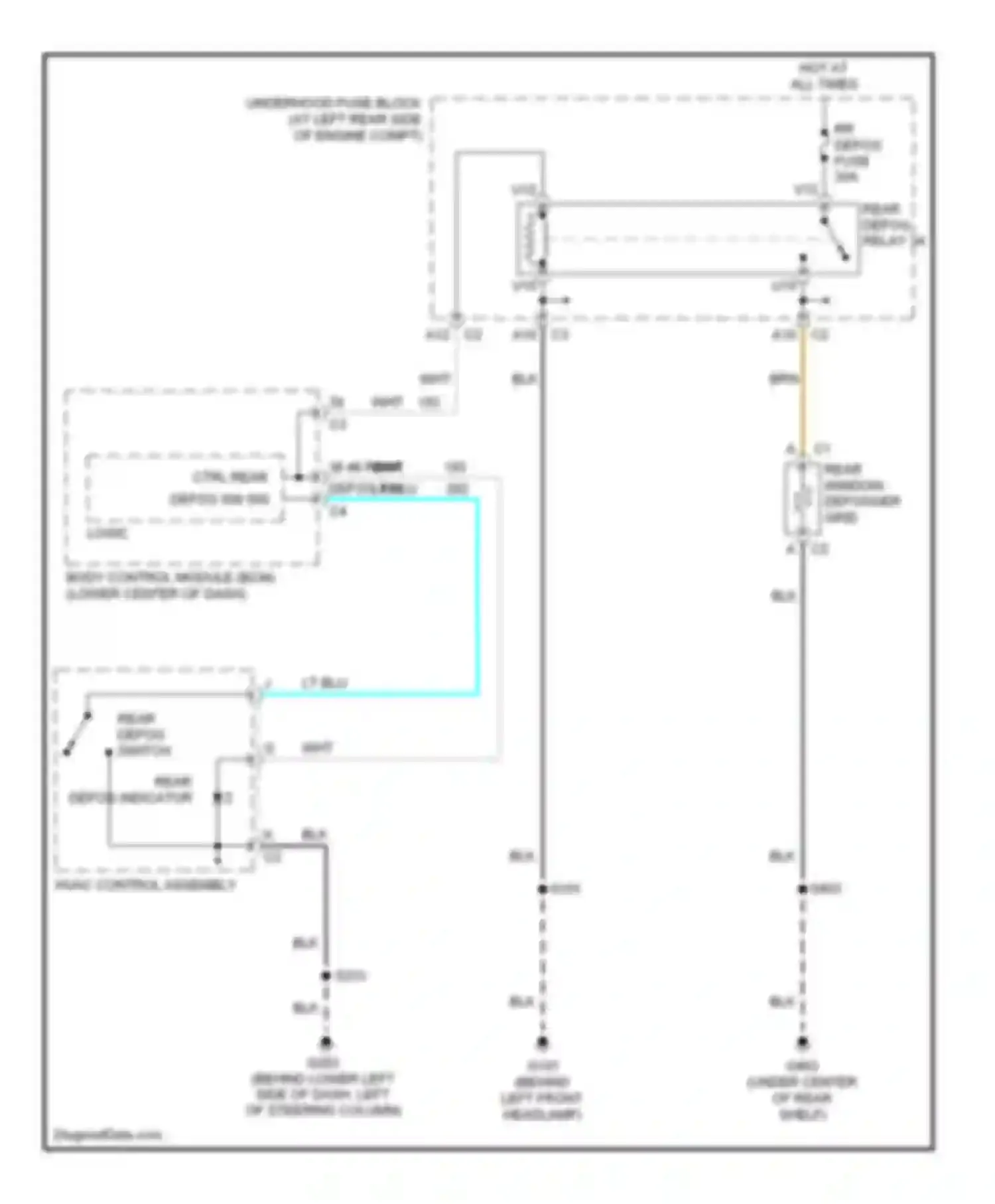 Wiring diagram hvac control assembly for Saturn ION I (2003-2007) (2 of 7)