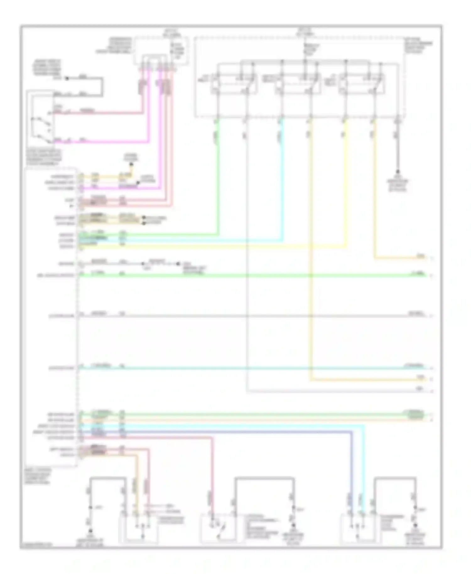 Outlook Saturn I (2006-2010): Power door locks circuit, without express up/down windows (1 of 2)