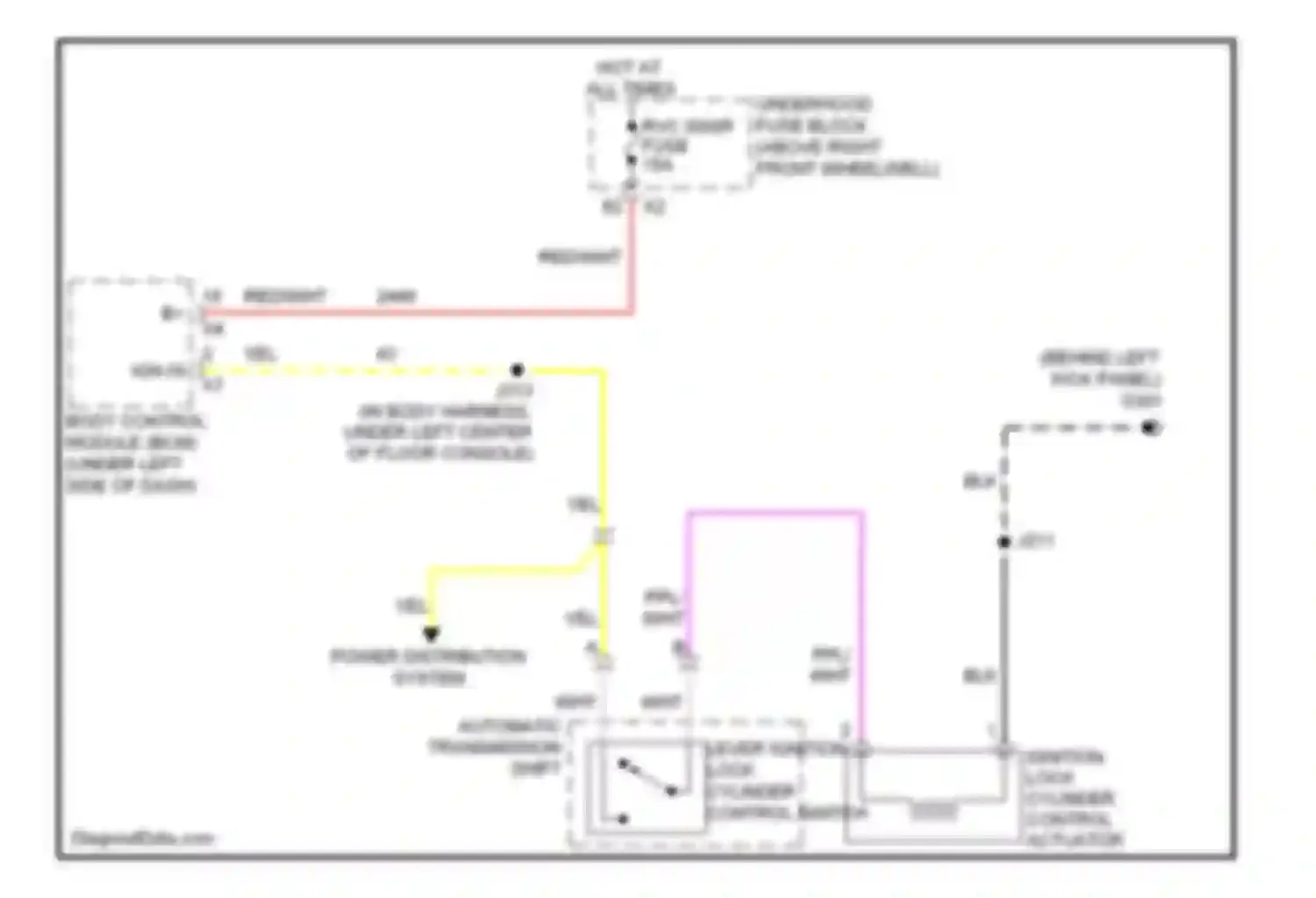 Outlook Saturn I (2006-2010): Ignition lock solenoid circuit