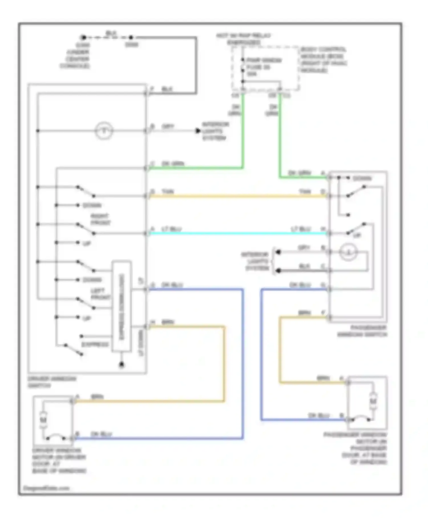 Sky Saturn I (2006-2009): Power windows circuit