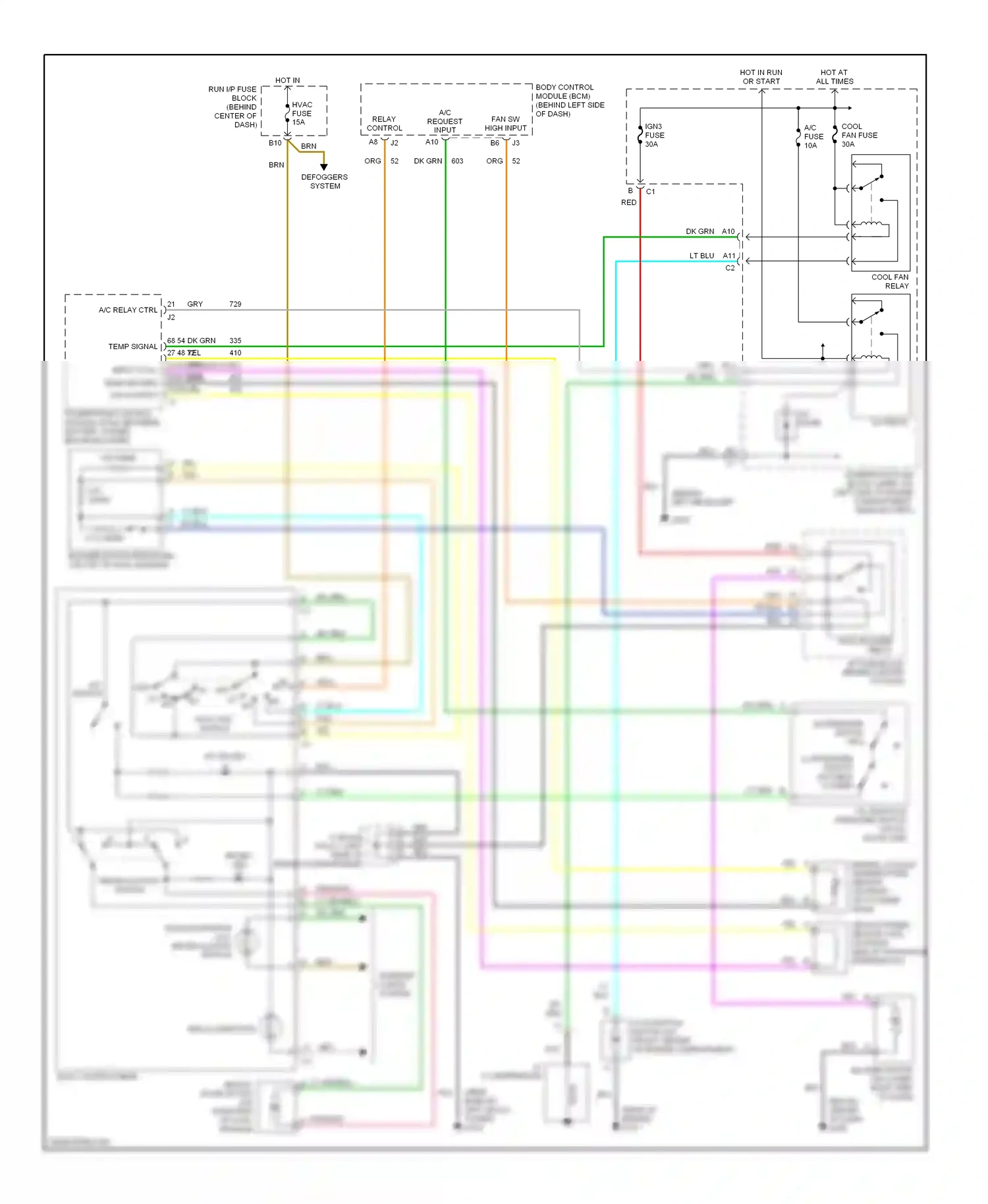 Saturn SL II (1996-2002) a/c request input wiring diagram  (1 of 1)