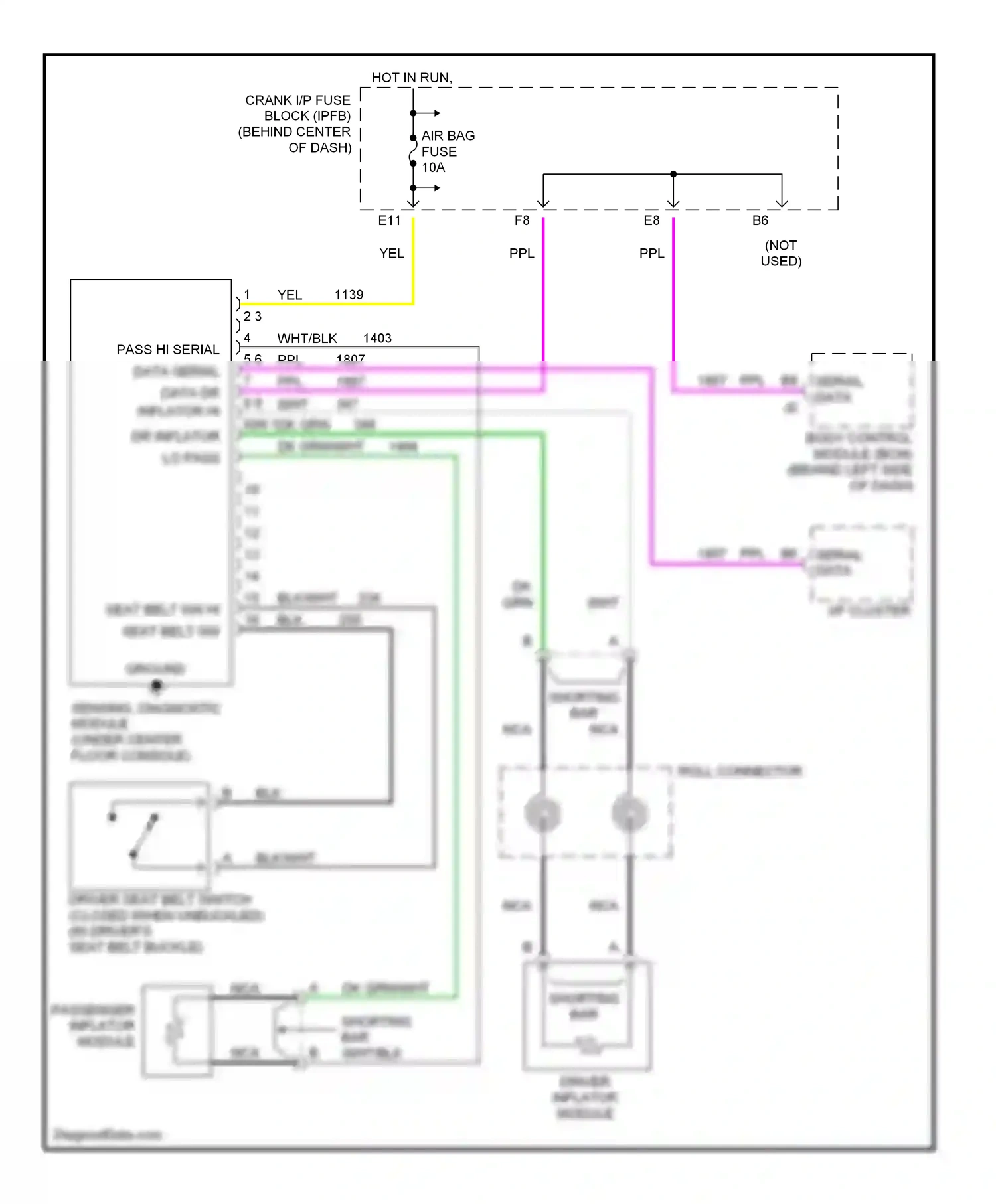 Saturn SL II (1996-2002) driver inflator module wiring diagram  (1 of 1)