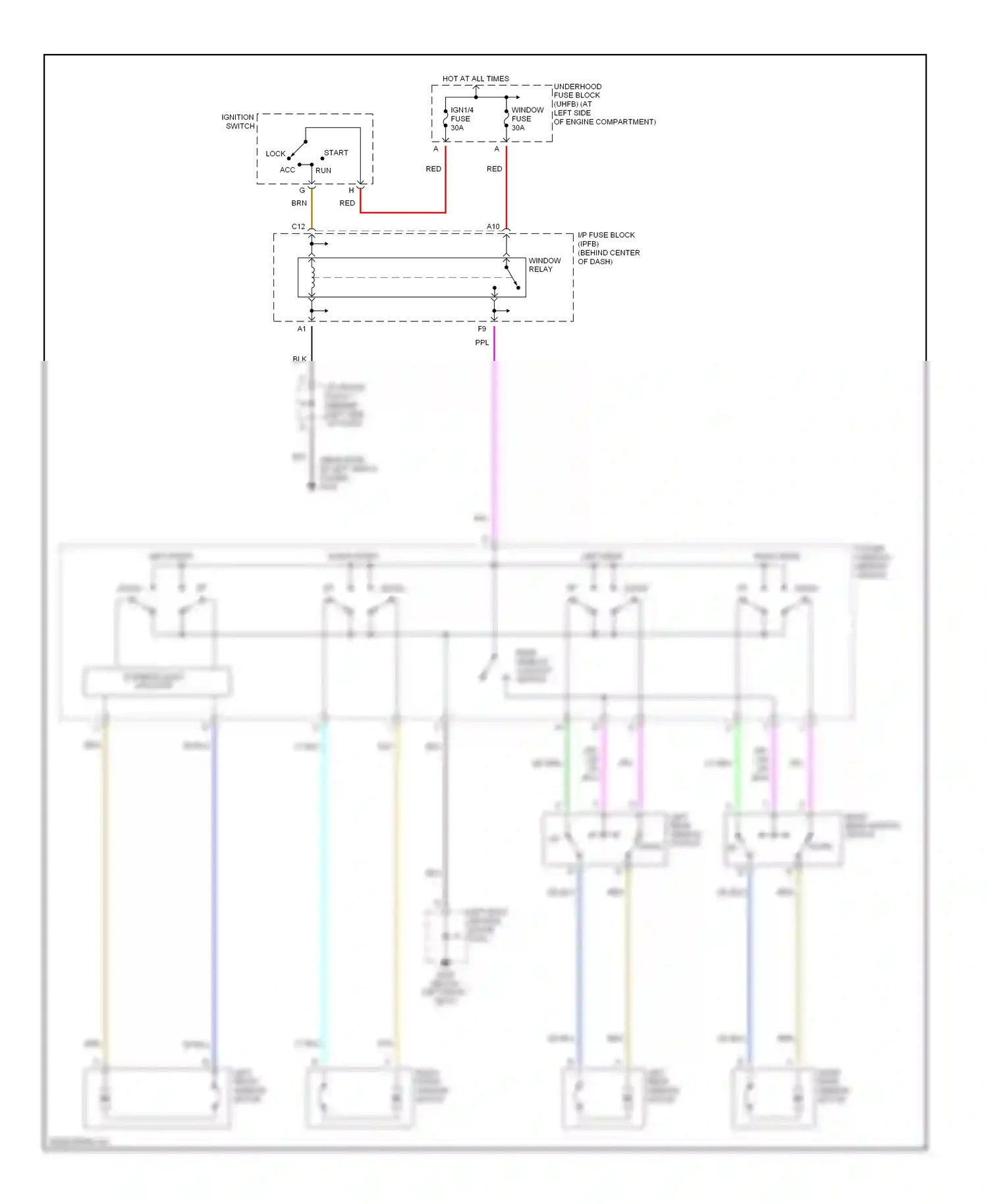 Saturn SL II (1996-2002) ignition switch wiring diagram  (3 of 4)