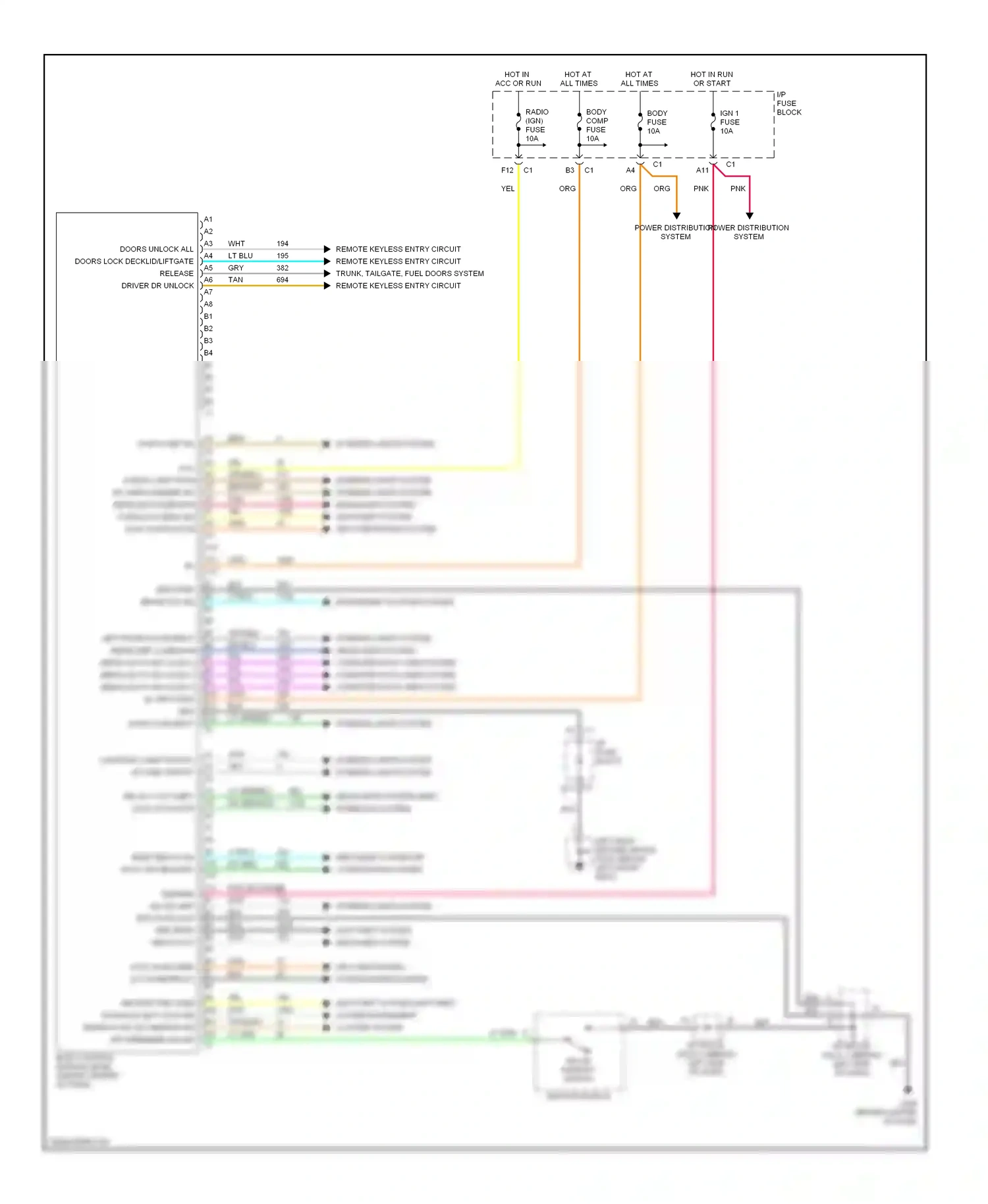 Saturn SL II (1996-2002) ignition switch wiring diagram  (1 of 4)