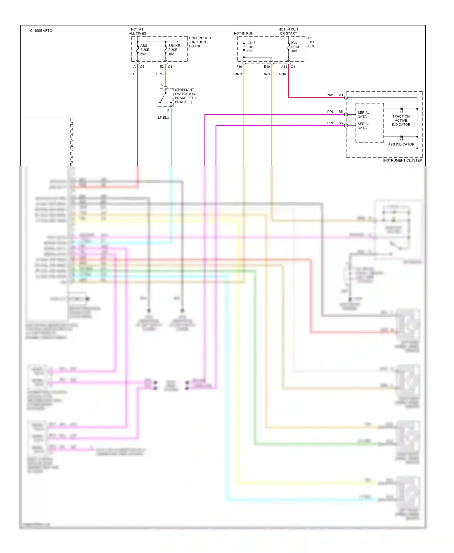 Saturn SL II (1996-2002) serial data wiring diagram  (1 of 2)