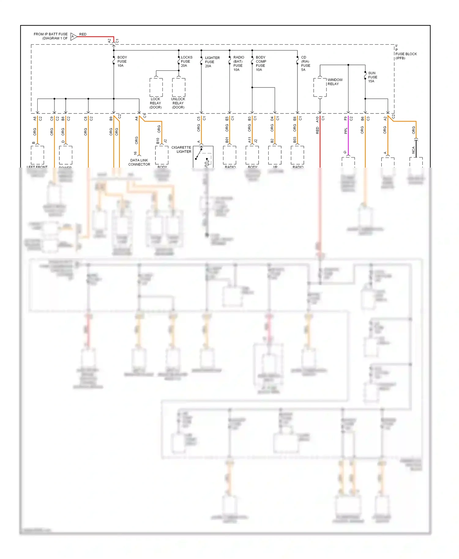 Saturn SL II (1996-2002) stoplight switch wiring diagram  (2 of 2)