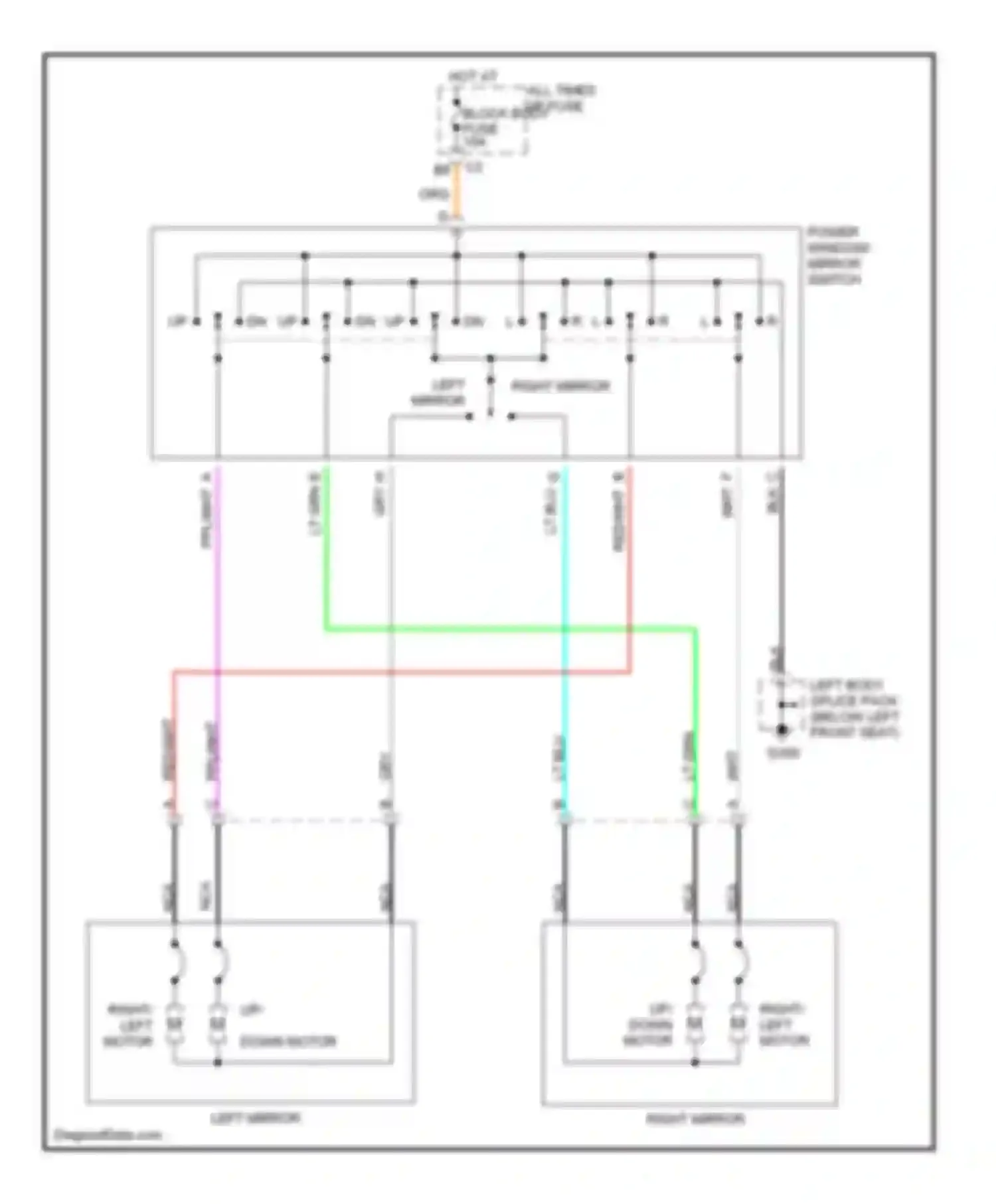 Wiring diagram up/ down motor for Saturn SL II (1996-2002) (1 of 1)