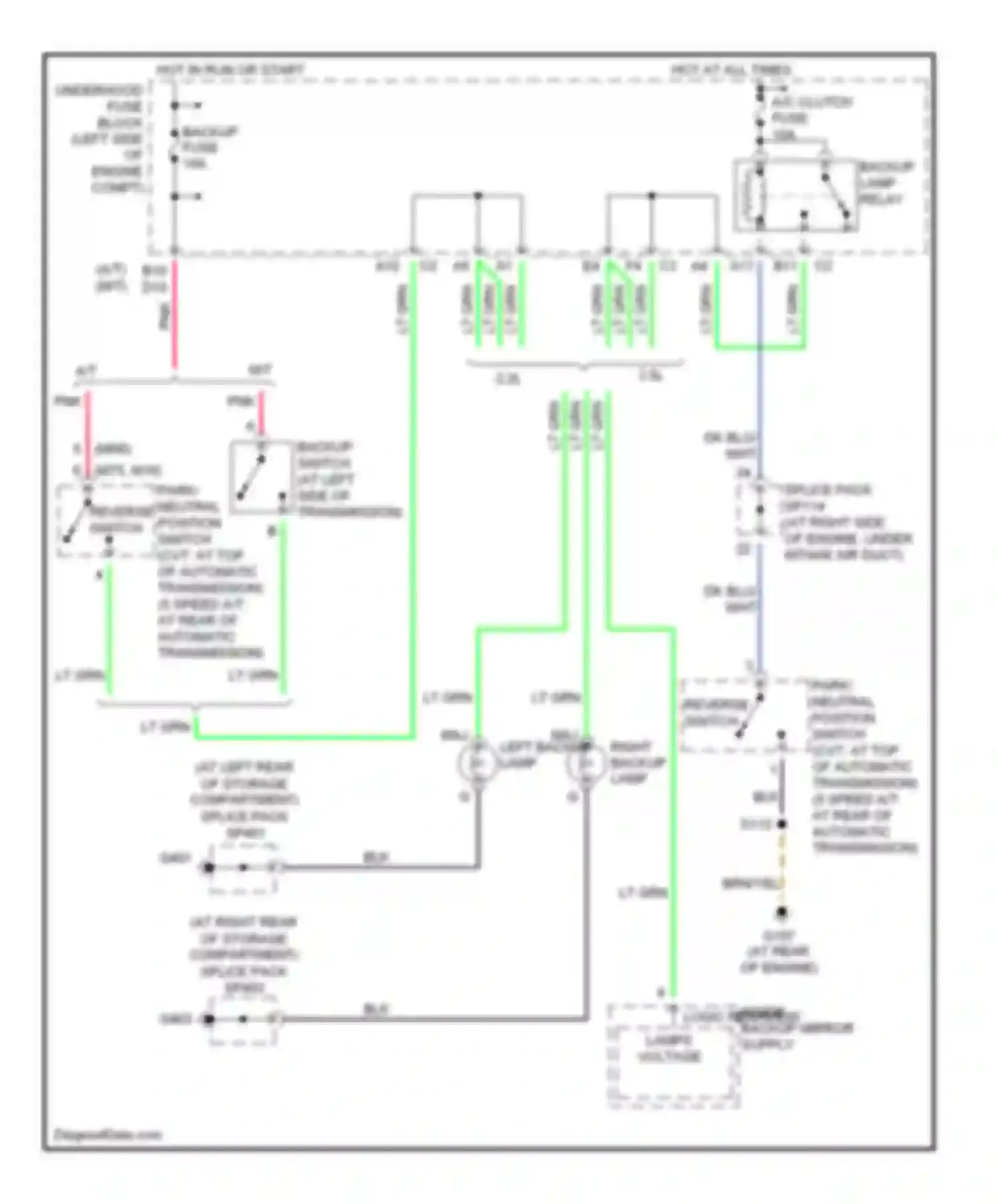 Wiring diagram maj left backup lamp for Saturn VUE I (2001-2007) (1 of 1)