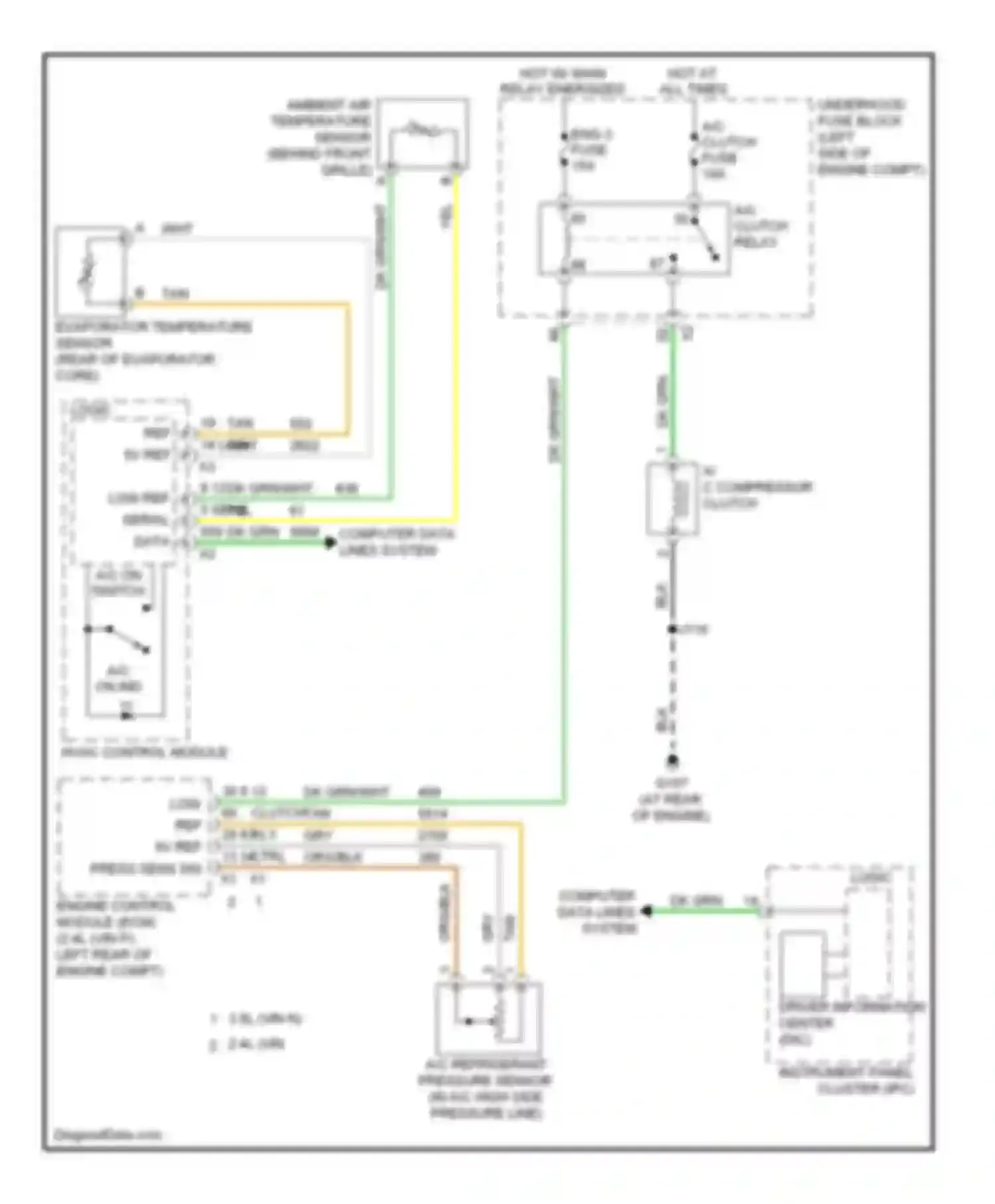 VUE Saturn II (2007-2009): 2.4l vin p, compressor circuit, with manual a/c