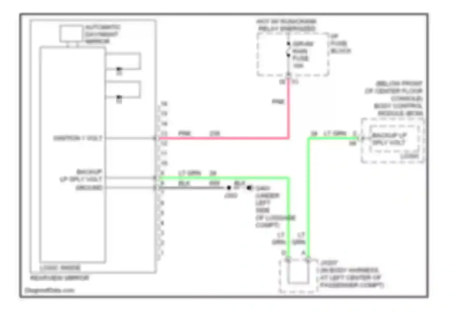 VUE Saturn II (2007-2009): Electrochromic mirror circuit, late production