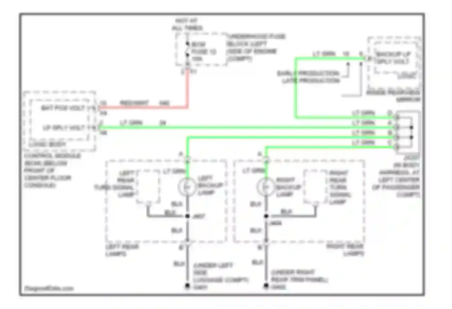 Wiring diagram bat pos volt for Saturn VUE II (2007-2009) (1 of 2)