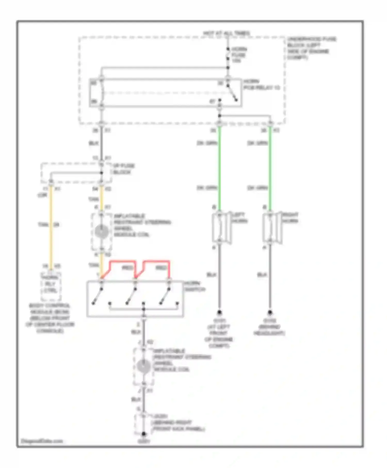 Wiring diagram left horn for Saturn VUE II (2007-2009) (2 of 2)
