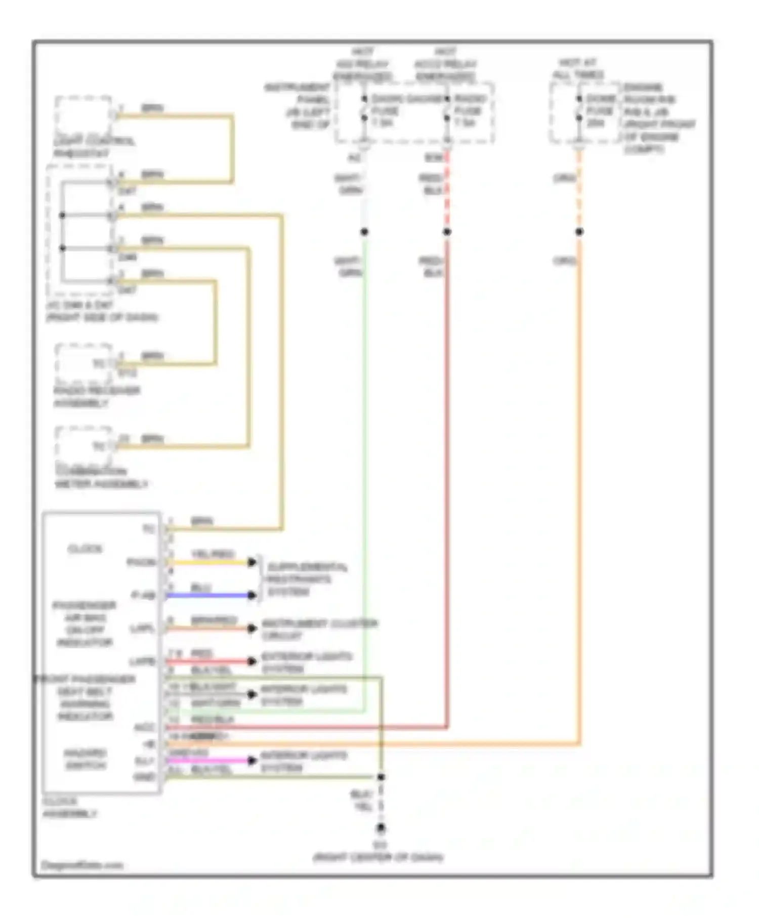 Wiring diagram hazard switch for Scion FR-S I (2012-2016) (1 of 1)