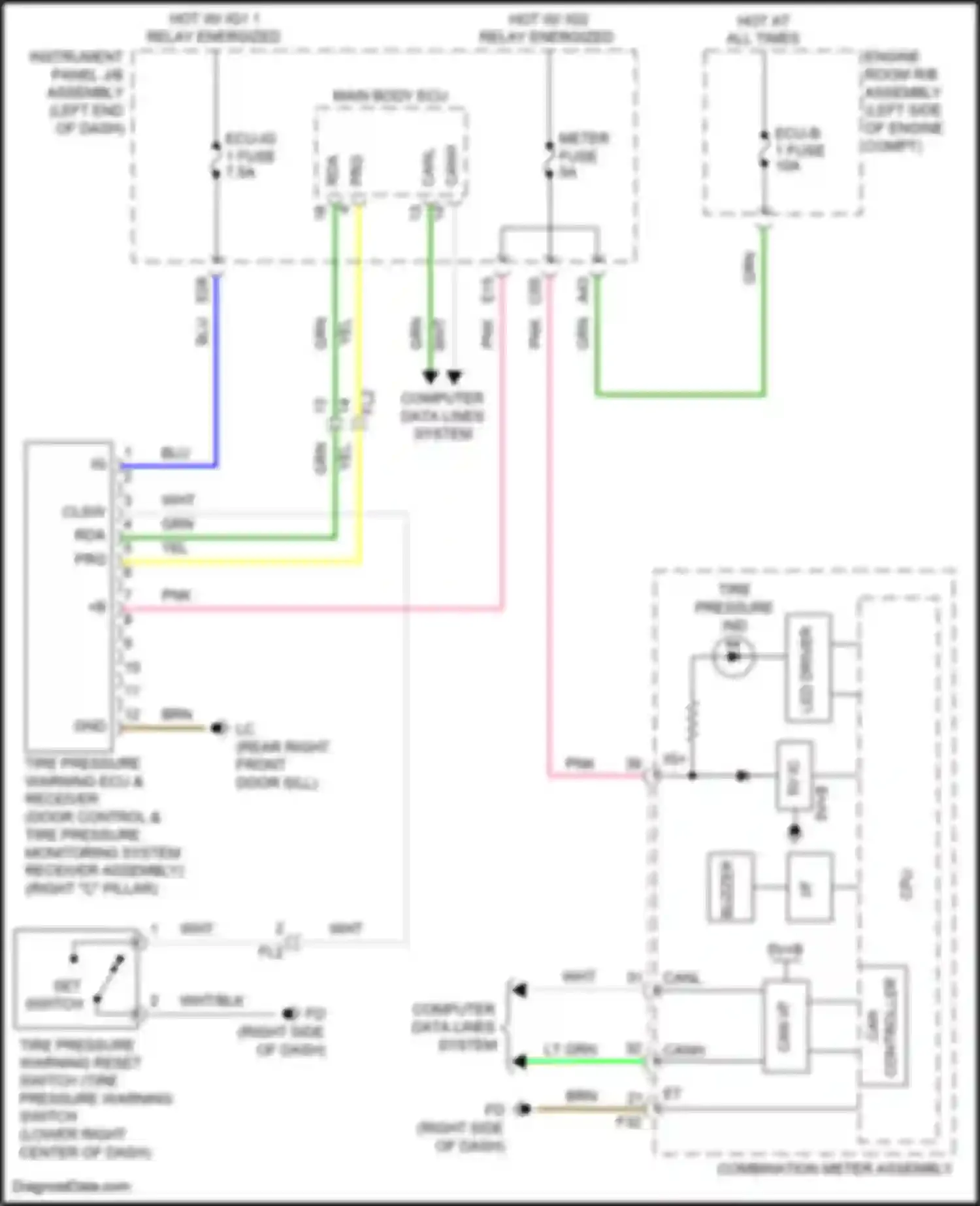 iM Scion I (2015-2016): Tire pressure monitoring circuit