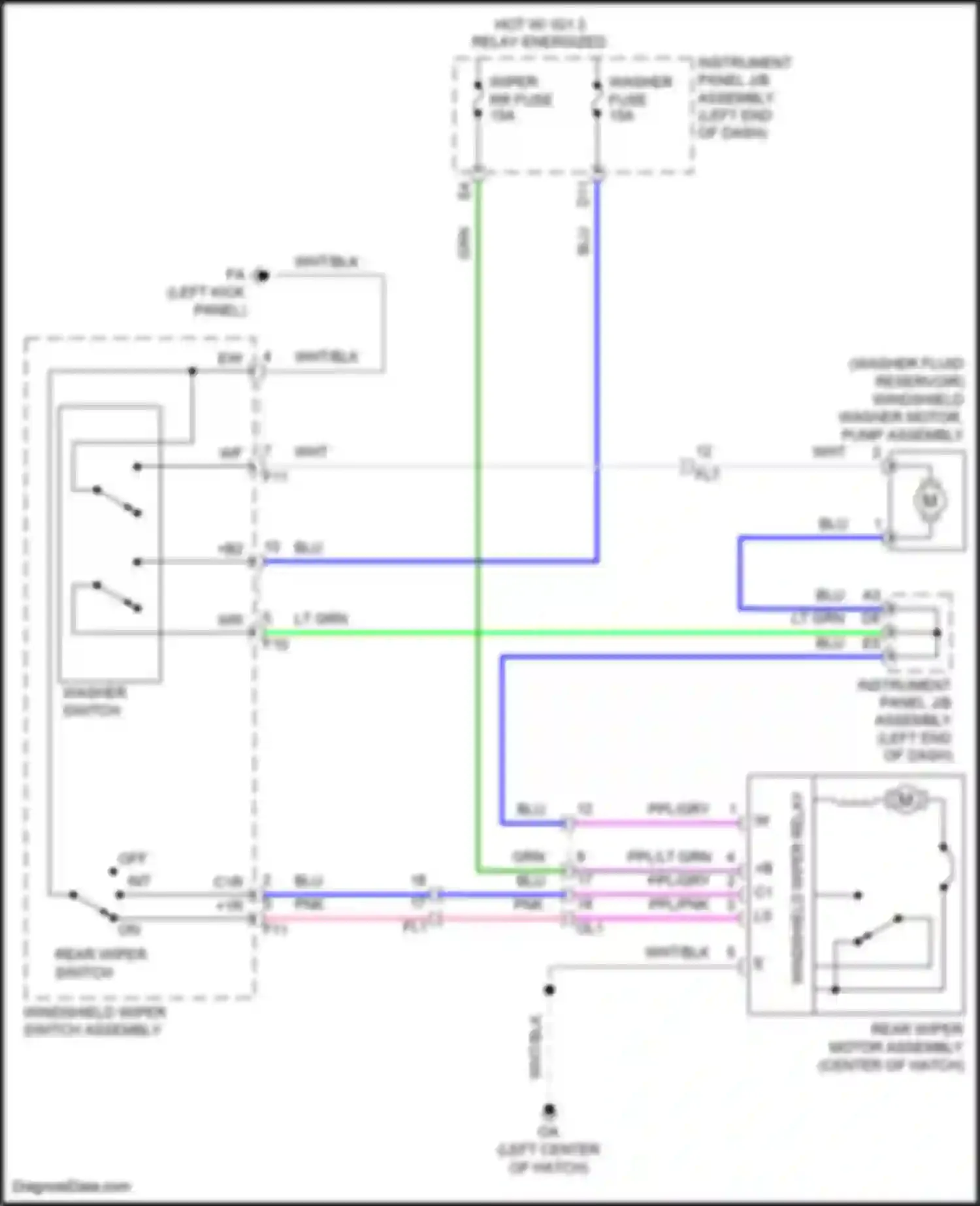 iM Scion I (2015-2016): Rear wiper/washer circuit