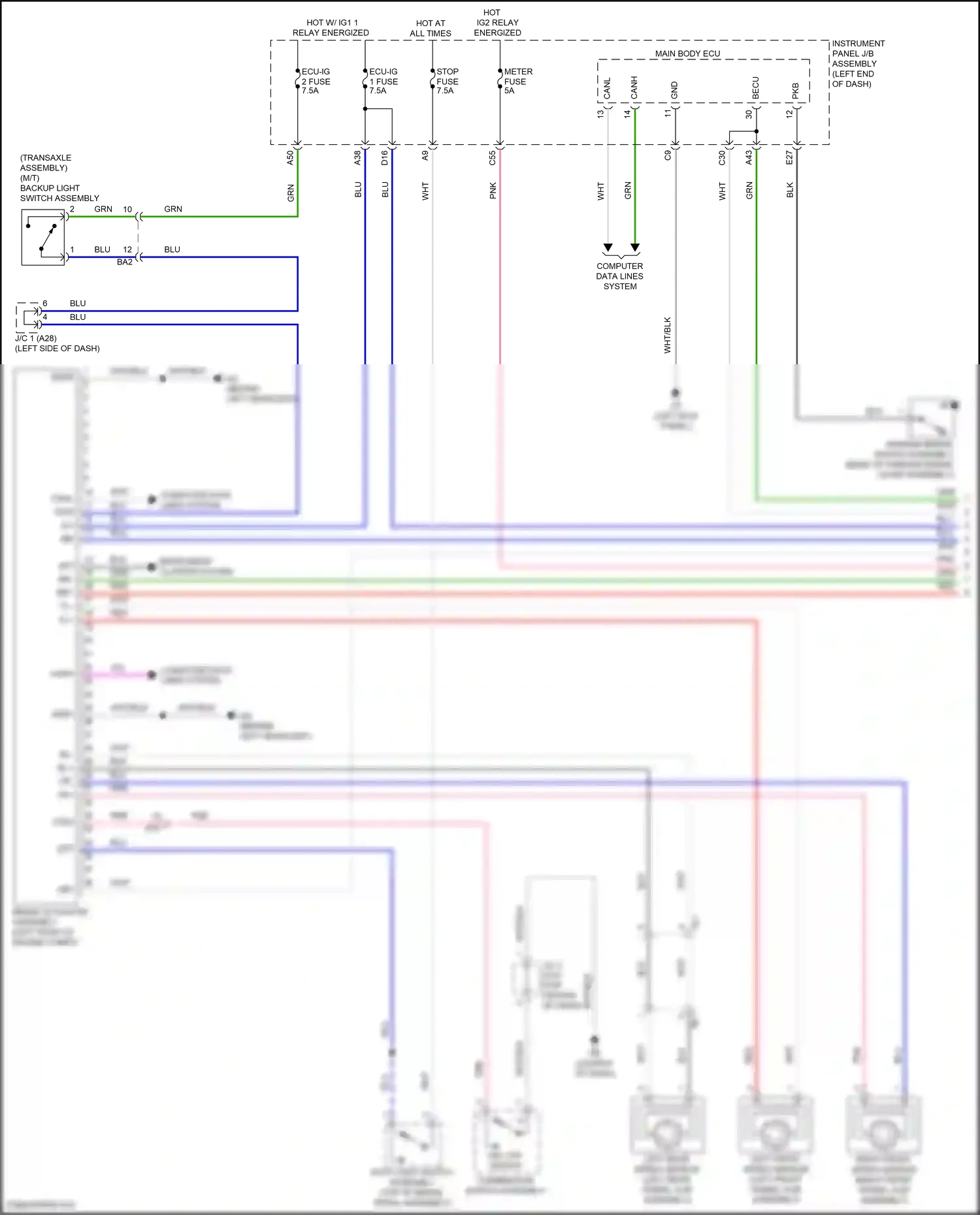 Scion iM I (2015-2016) computer data lines system wiring diagram  (1 of 37)