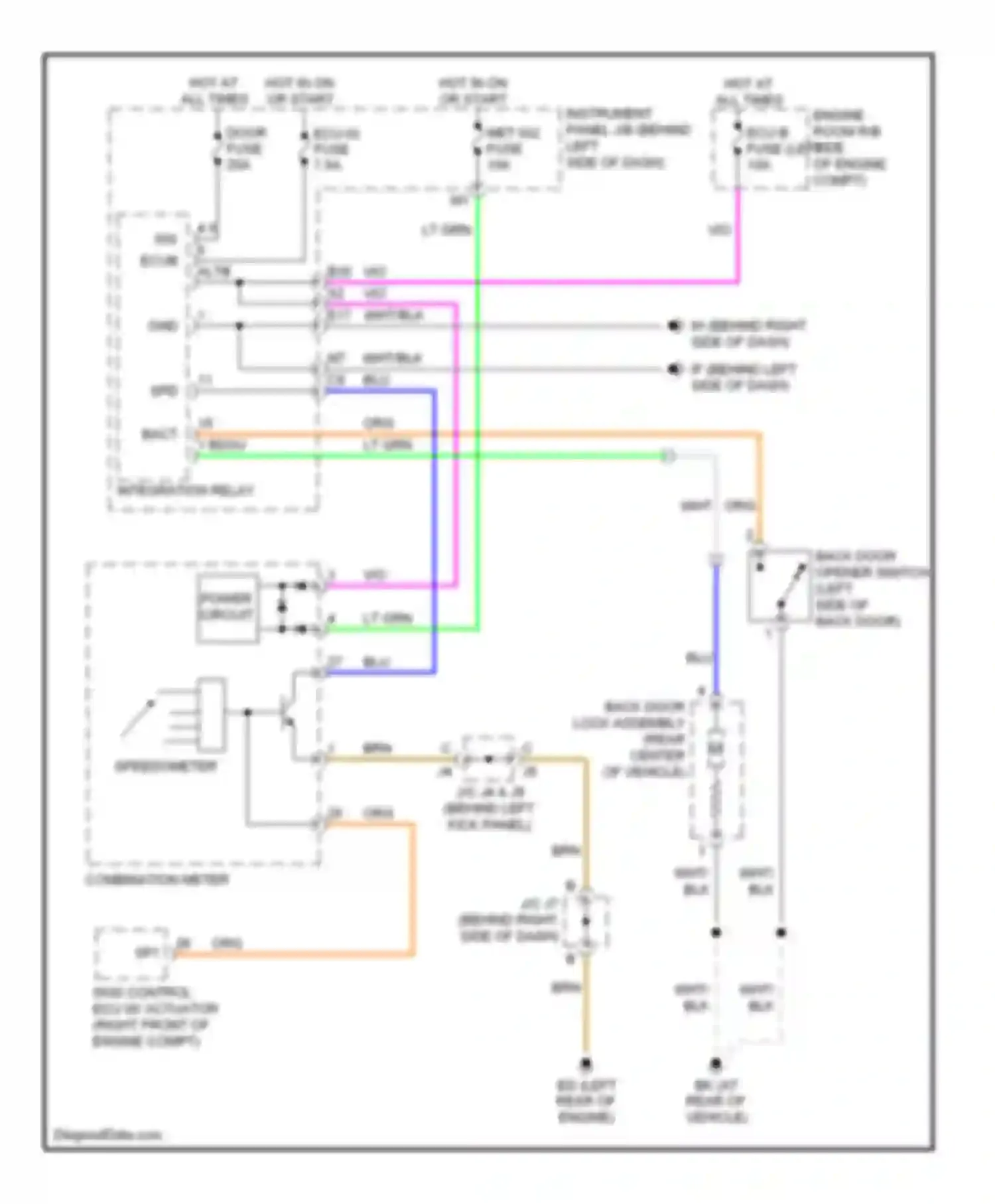 tC Scion I facelift (2007-2010): Back door opener circuit