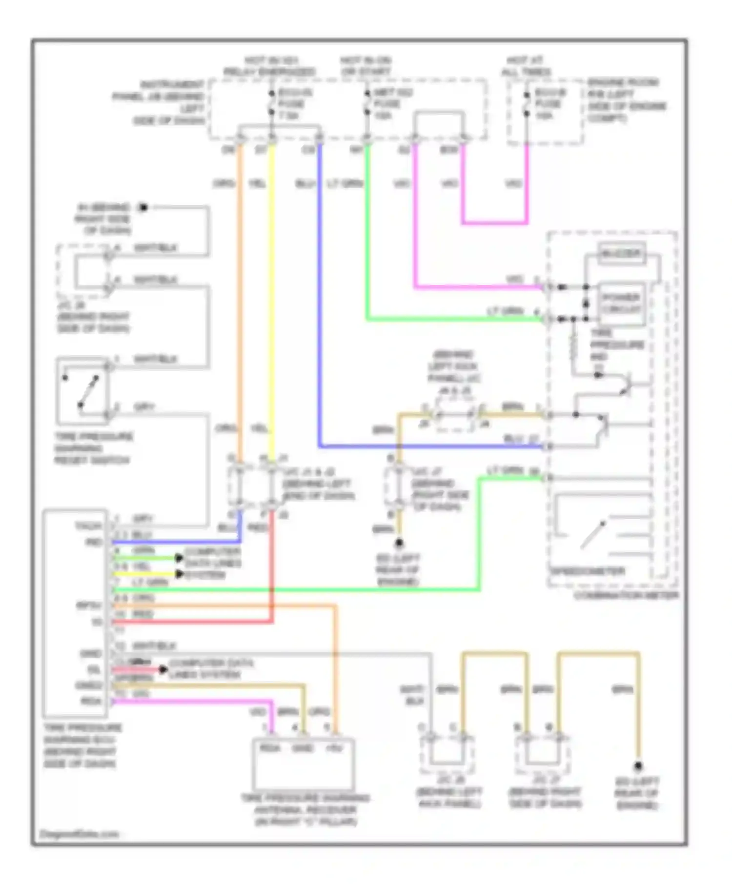 tC Scion I facelift (2007-2010): Tire pressure monitoring circuit