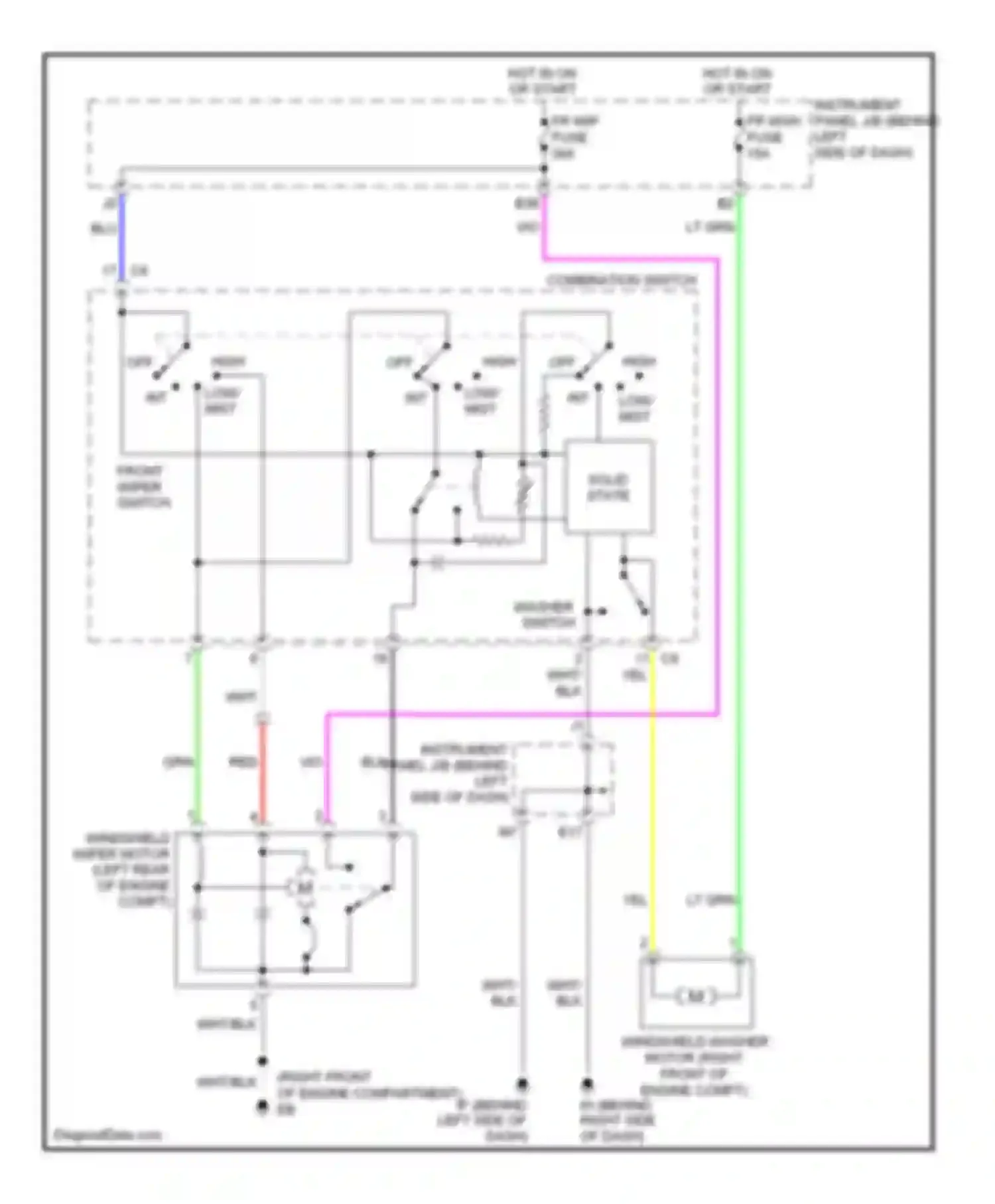 tC Scion I facelift (2007-2010): Wiper/washer circuit