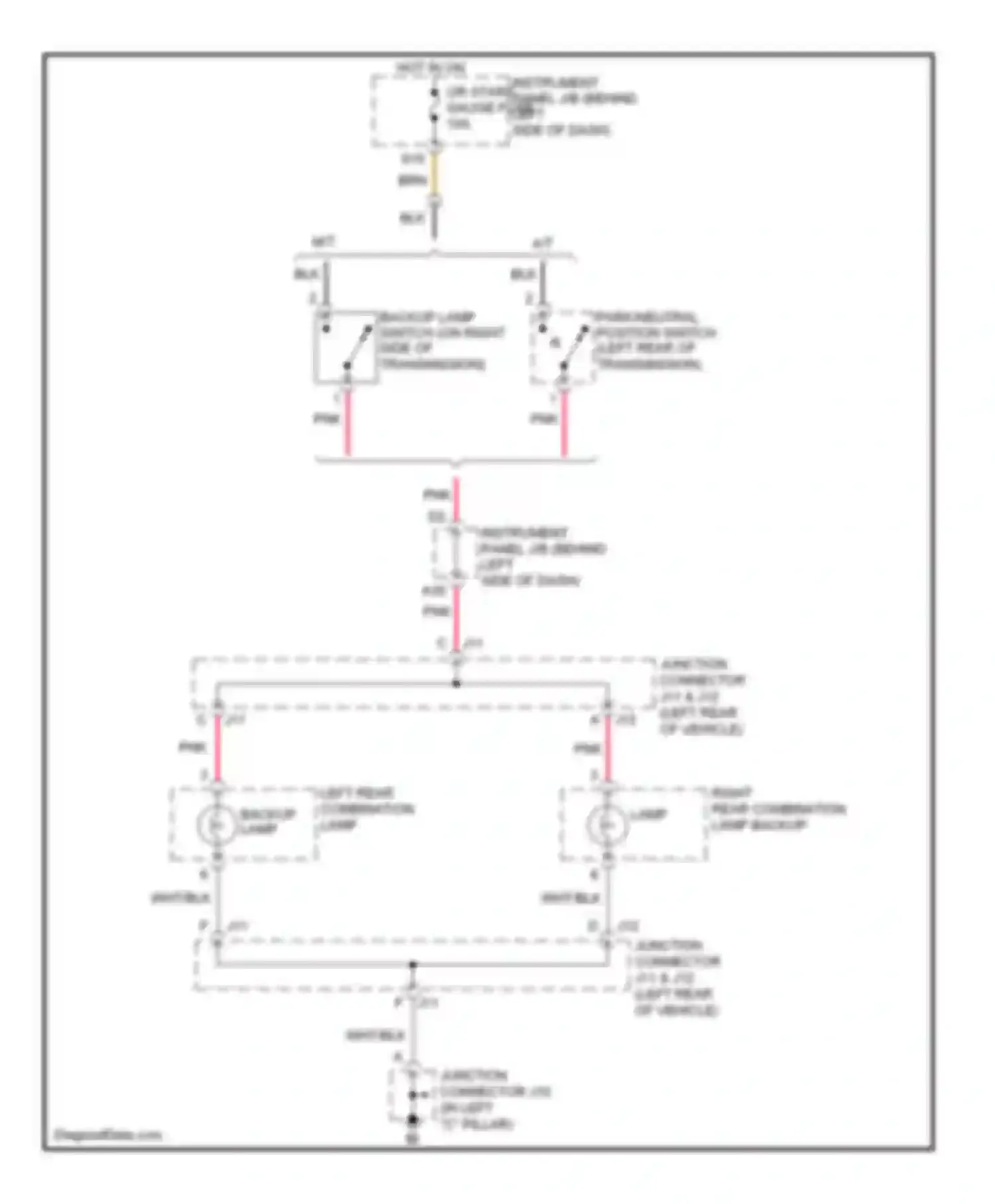 Wiring diagram backup lamp for Scion tC I facelift (2007-2010) (1 of 1)
