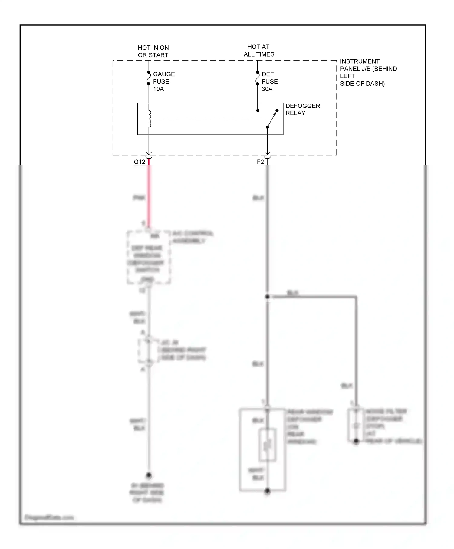 Wiring diagram defogger relay for Scion tC I facelift (2007-2010) (1 of 1)