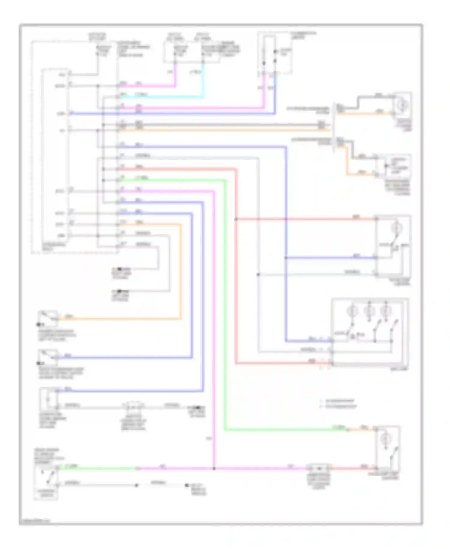 Wiring diagram w/ sliding roof w/o sliding roof for Scion tC I facelift (2007-2010) (1 of 1)