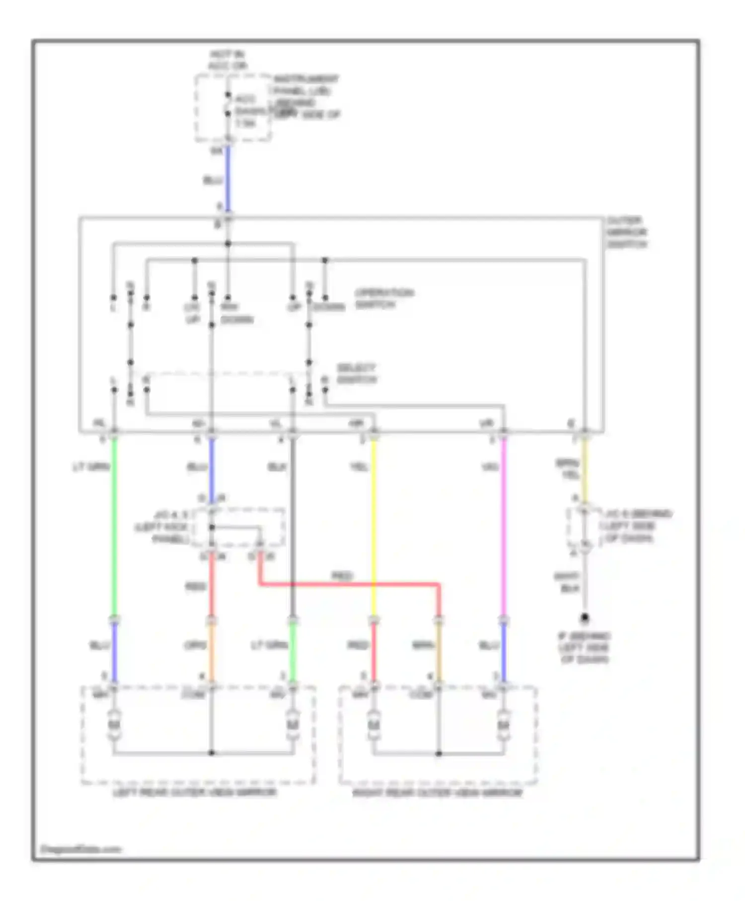 tC Scion I (2004-2007): Power mirrors circuit
