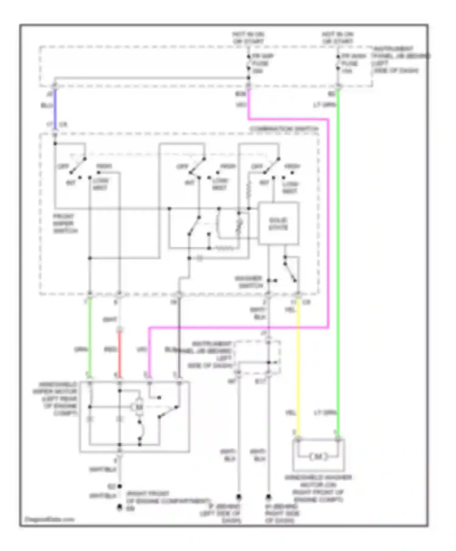tC Scion I (2004-2007): Front wiper/washer circuit