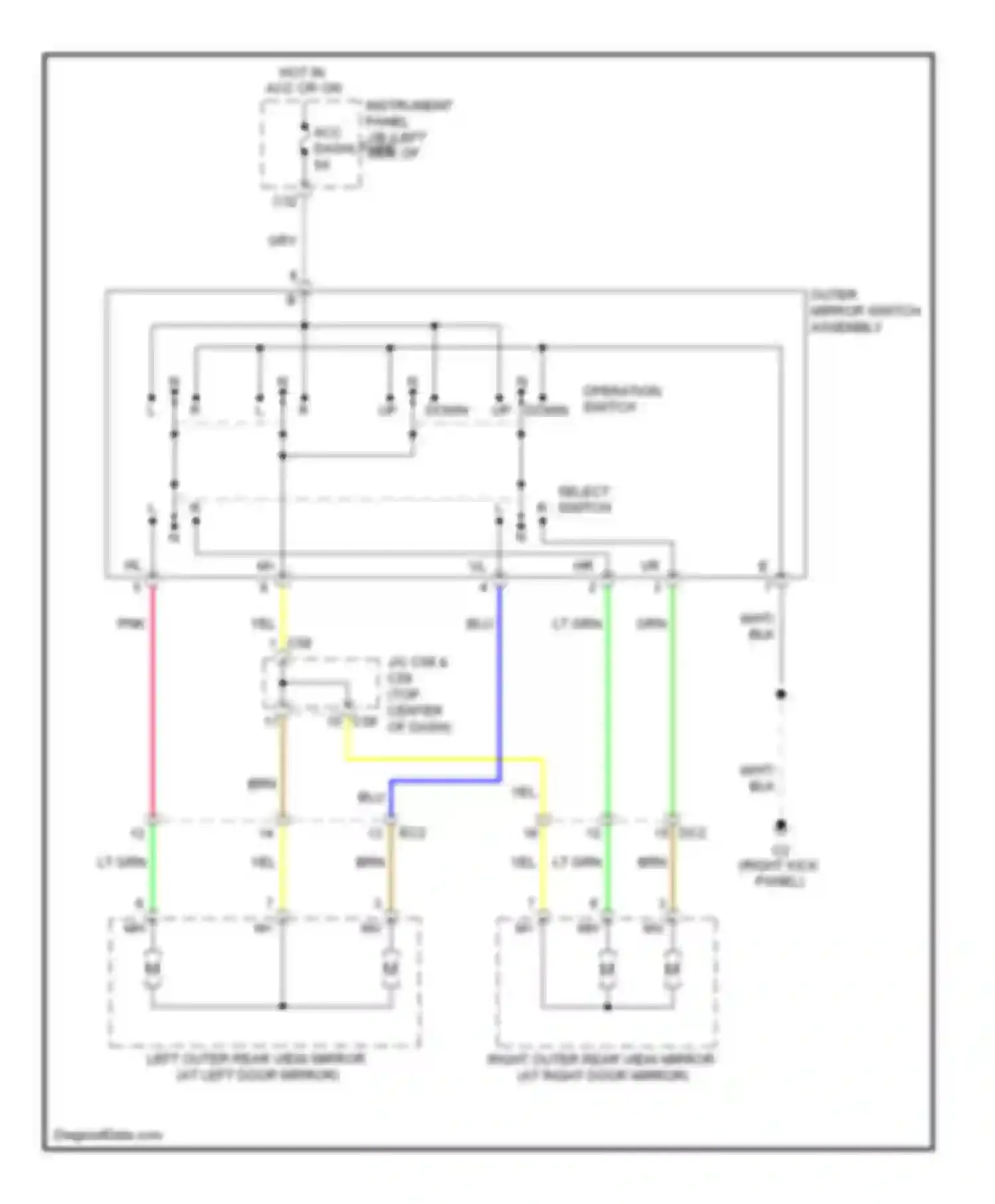tC Scion II (2010-2013): Power mirrors circuit