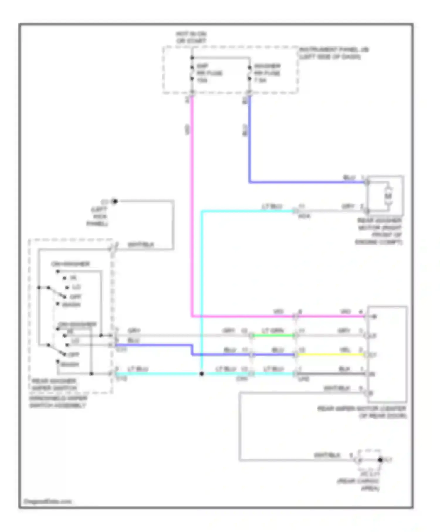 tC Scion II (2010-2013): Rear wiper/washer circuit