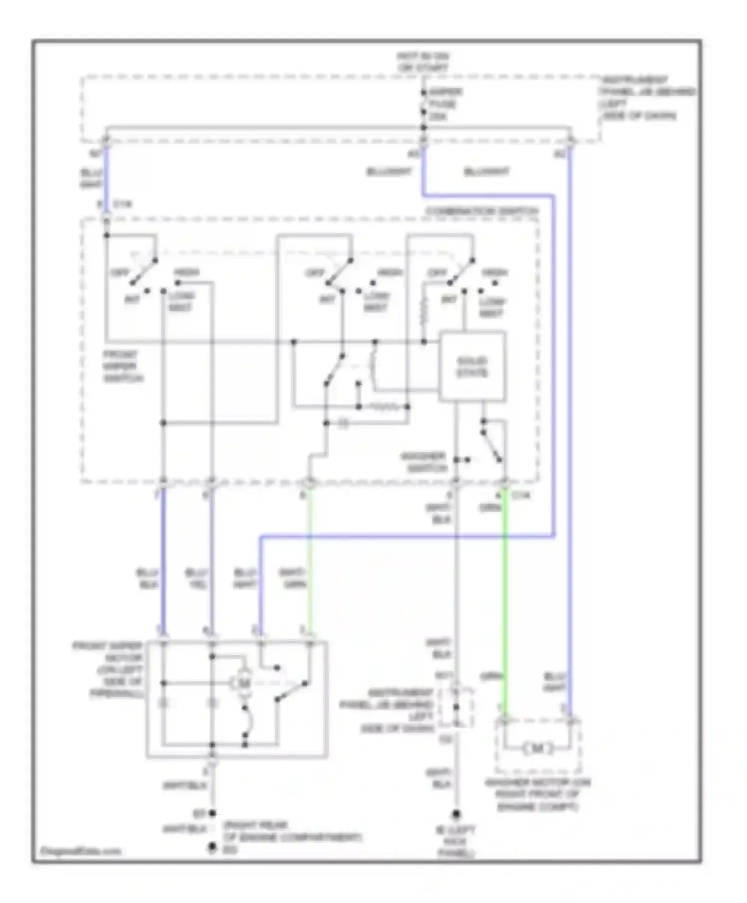 xA Scion I (2003-2006): Front wiper/washer circuit