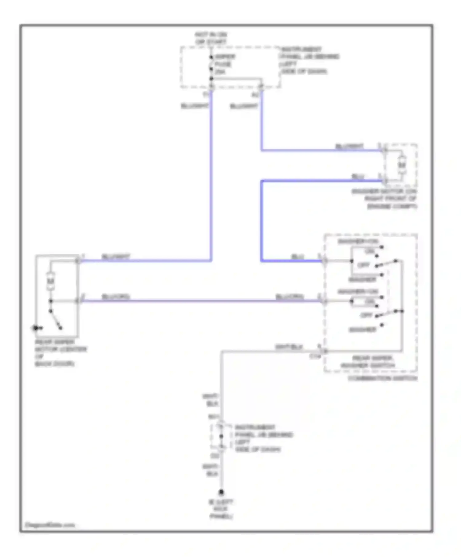 xA Scion I (2003-2006): Rear wiper/washer circuit